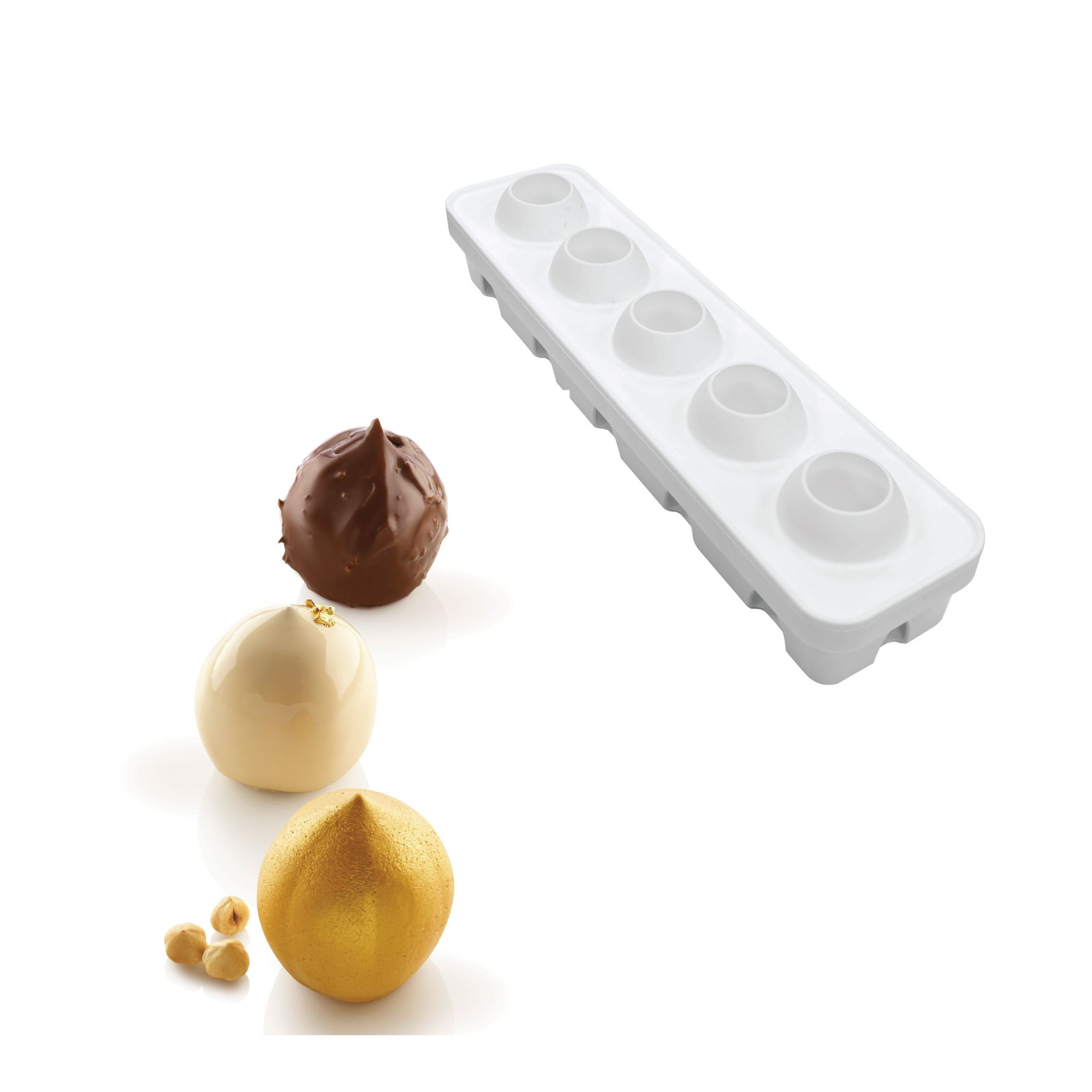 Silikomart - Moule Silicone 5 Noisettes 125 ml