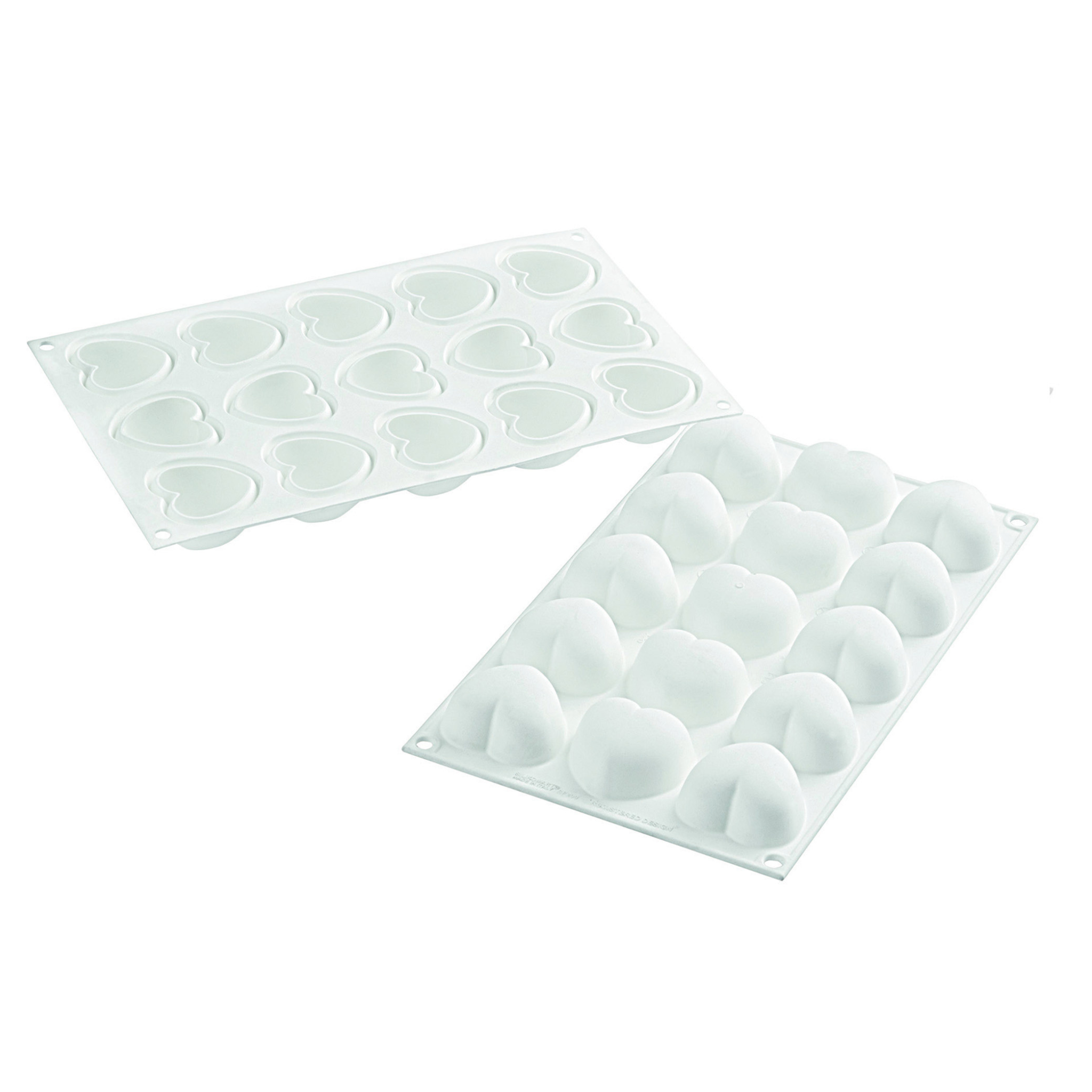 Silikomart - Moule Silicone 15 Cœurs Bombés Cupido 45 x 44 mm 30 ml