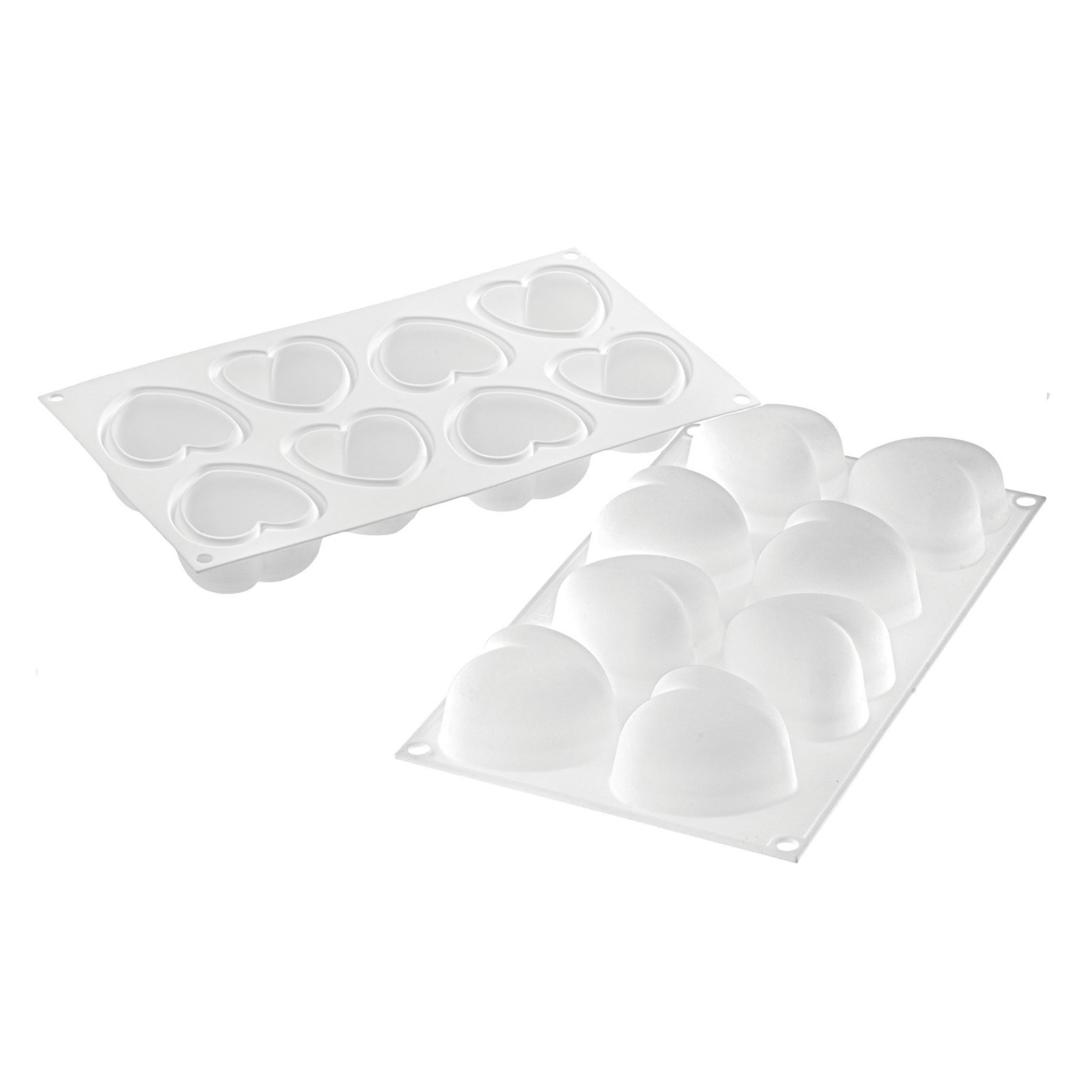 Silikomart - Moule Silicone 8 Cœurs Bombés Amorini 100 ml