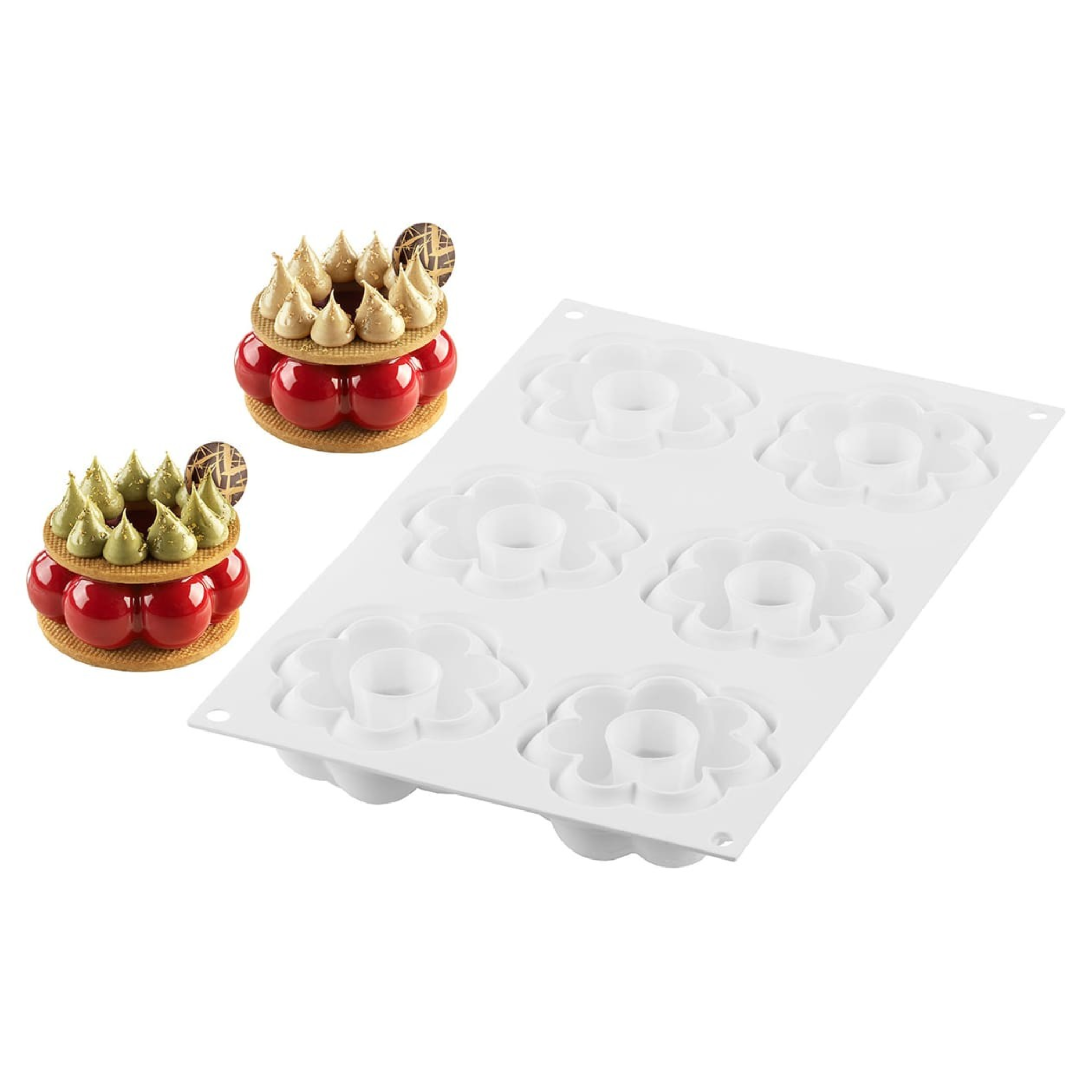 Silikomart - Moule Silicone 6 Couronnes de Truffes Ø82 mm