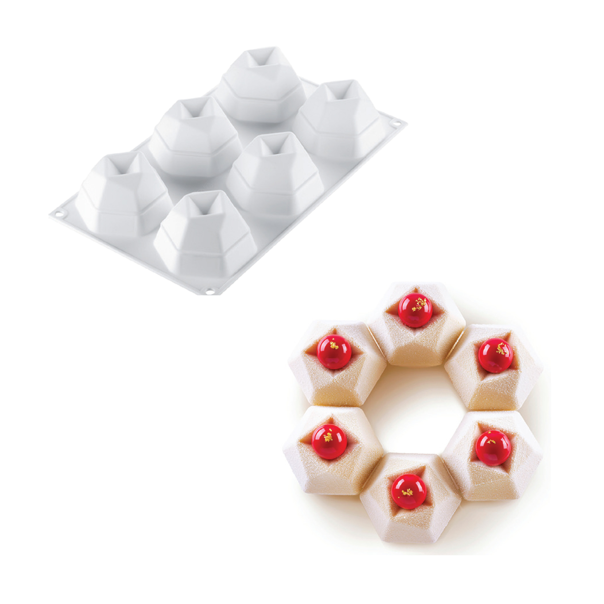 Silikomart - Kit Moule Silicone 6 Cosmos Ø65 mm