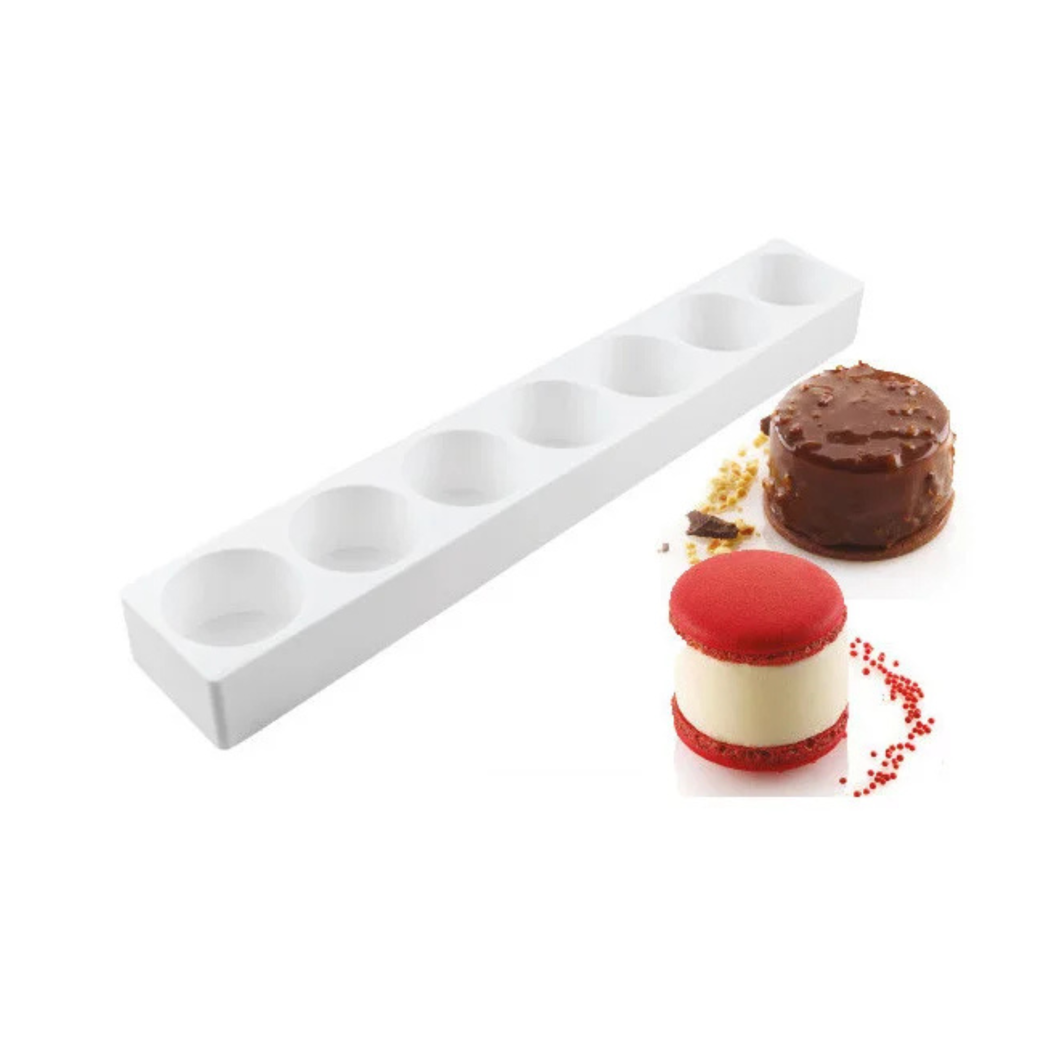 Silikomart - Moule Silicone MultiFlex 7 cylindres 40ml