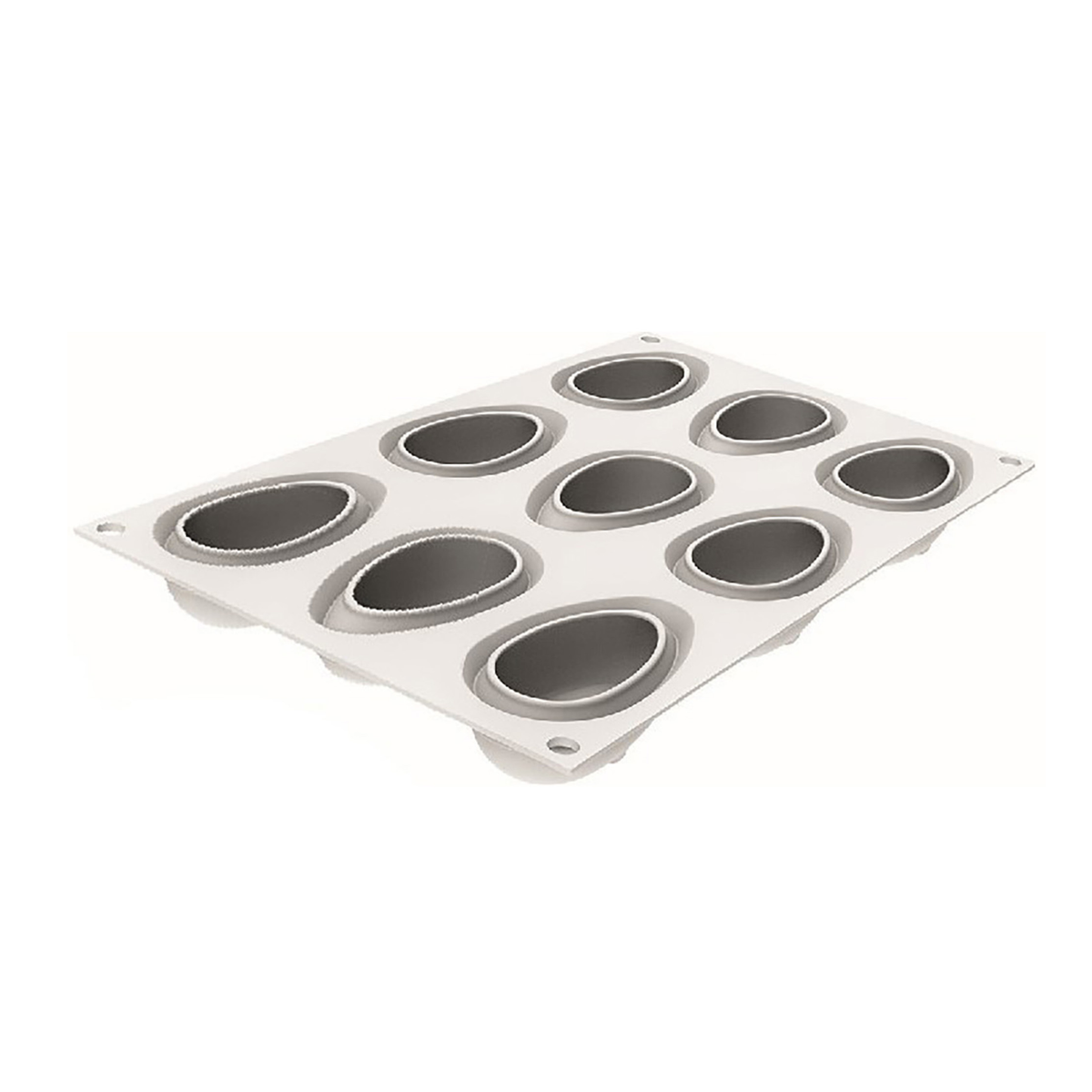 Moule silicone 9 entremets ovales – vue des empreintes