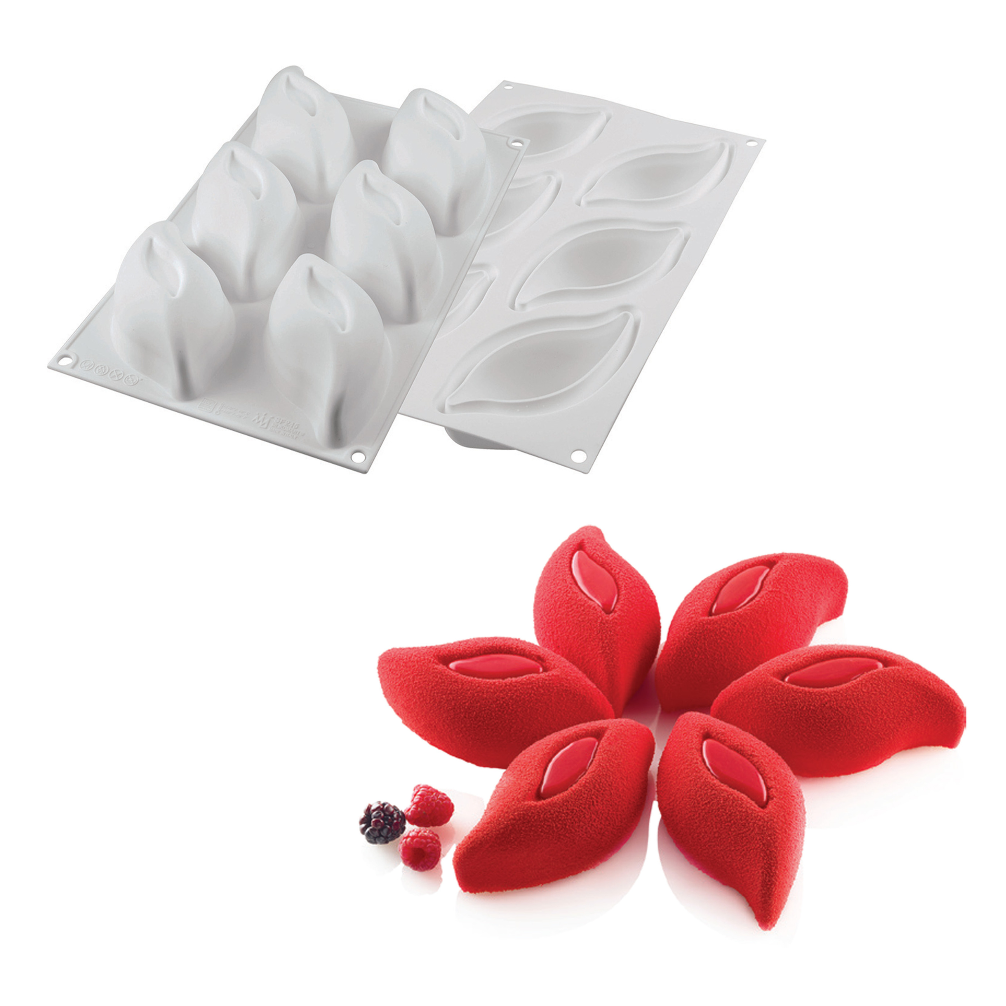 Silikomart - Kit Moule Silicone 6 Pétales de fleurs Ruben 120 ml