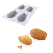 Silikomart - Moule Silicone 4 Madeleines XL 95 ml