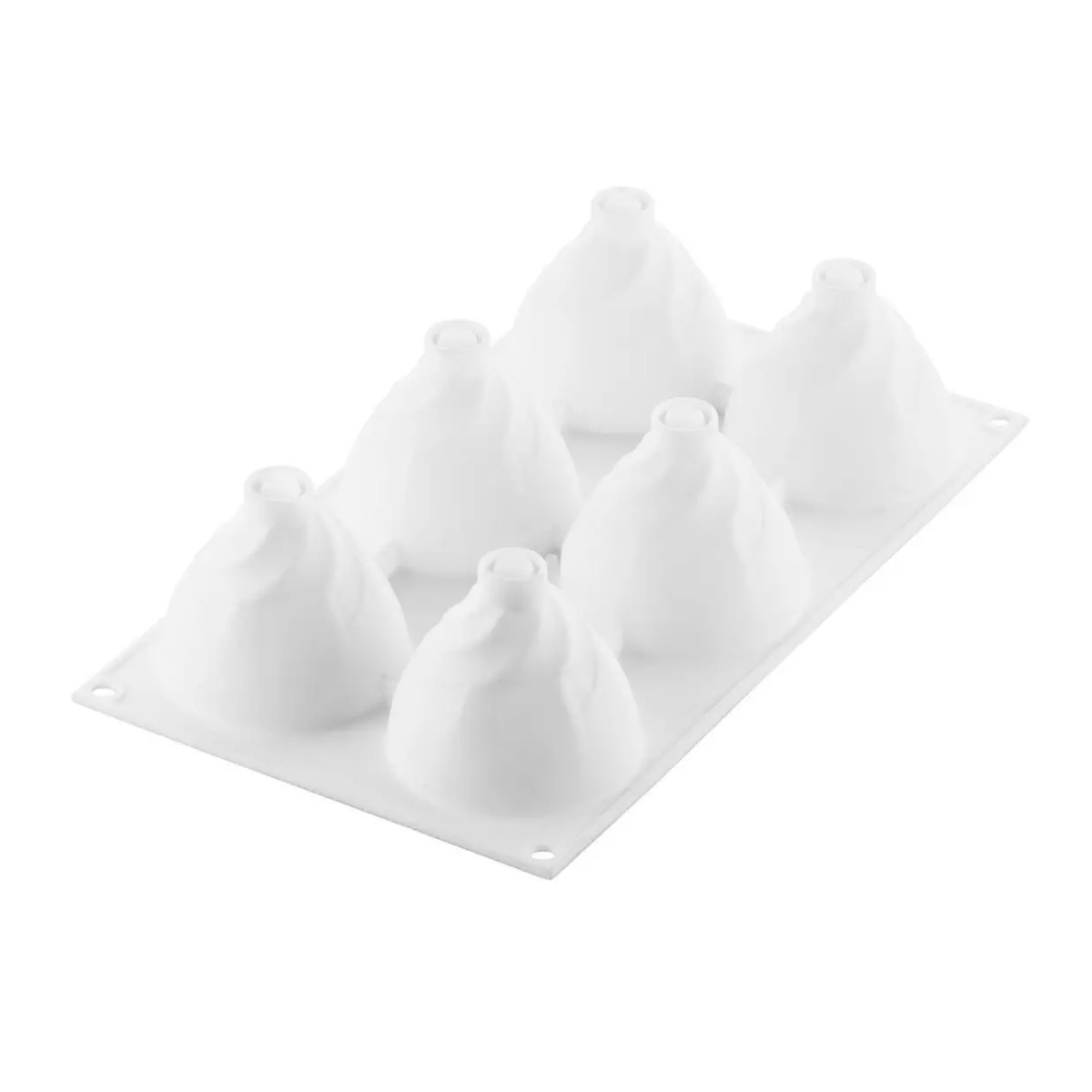 Moule en silicone 6 empreintes forme flamme vue extérieure