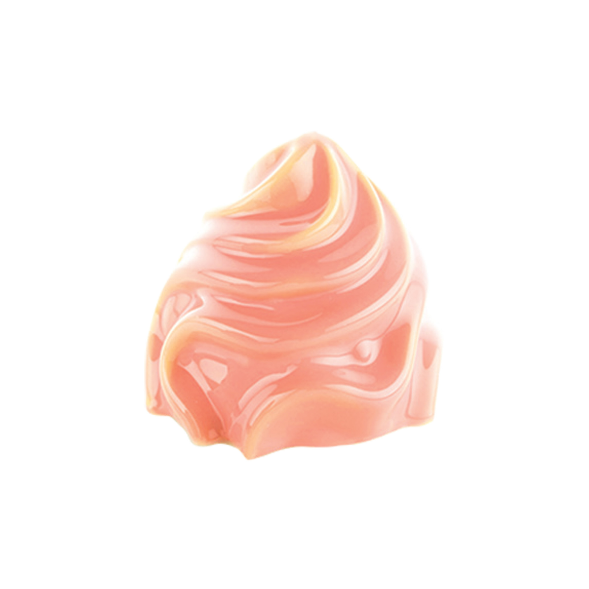 Entremets individuel forme flamme avec glaçage rose