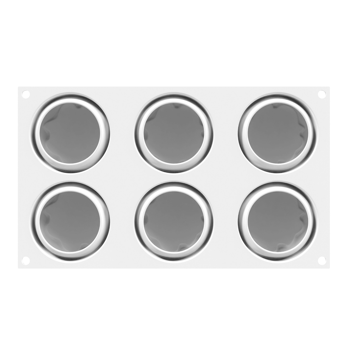 Moule en silicone 6 empreintes rondes vue de dessus
