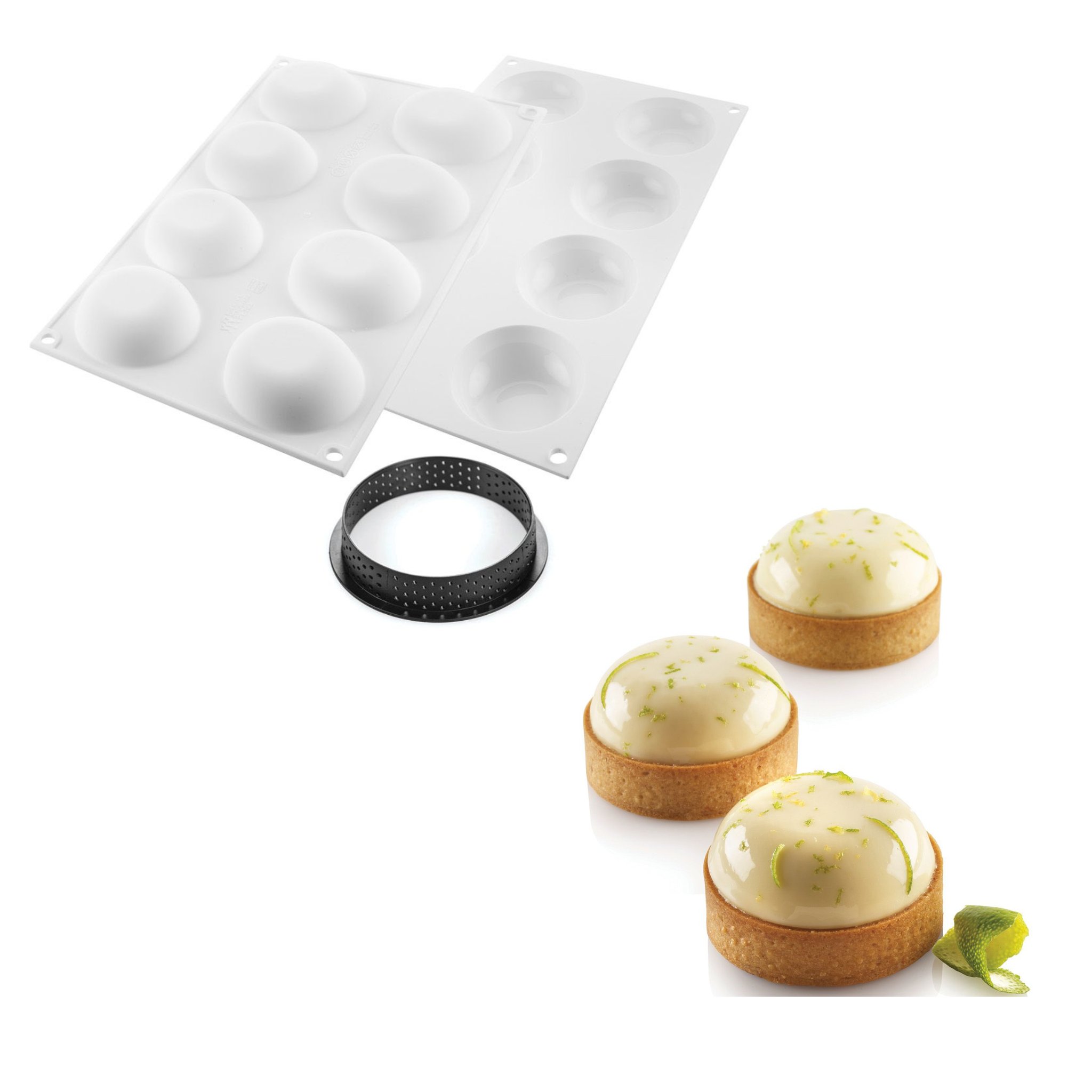 Silikomart - Kit Moule Silicone 8 Tartelettes Palet 47ml