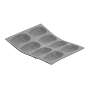 Moule à madeleines 9 empreintes en silicone gris pour pâtisserie