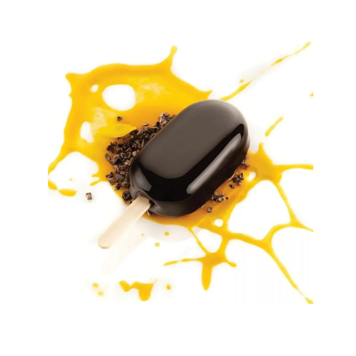Esquimau glacé noir avec décor jaune