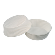 Caissettes pâtissières rondes en papier blanc à bords plissés
