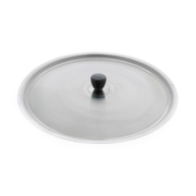 Couvercle rond en inox avec bouton noir
