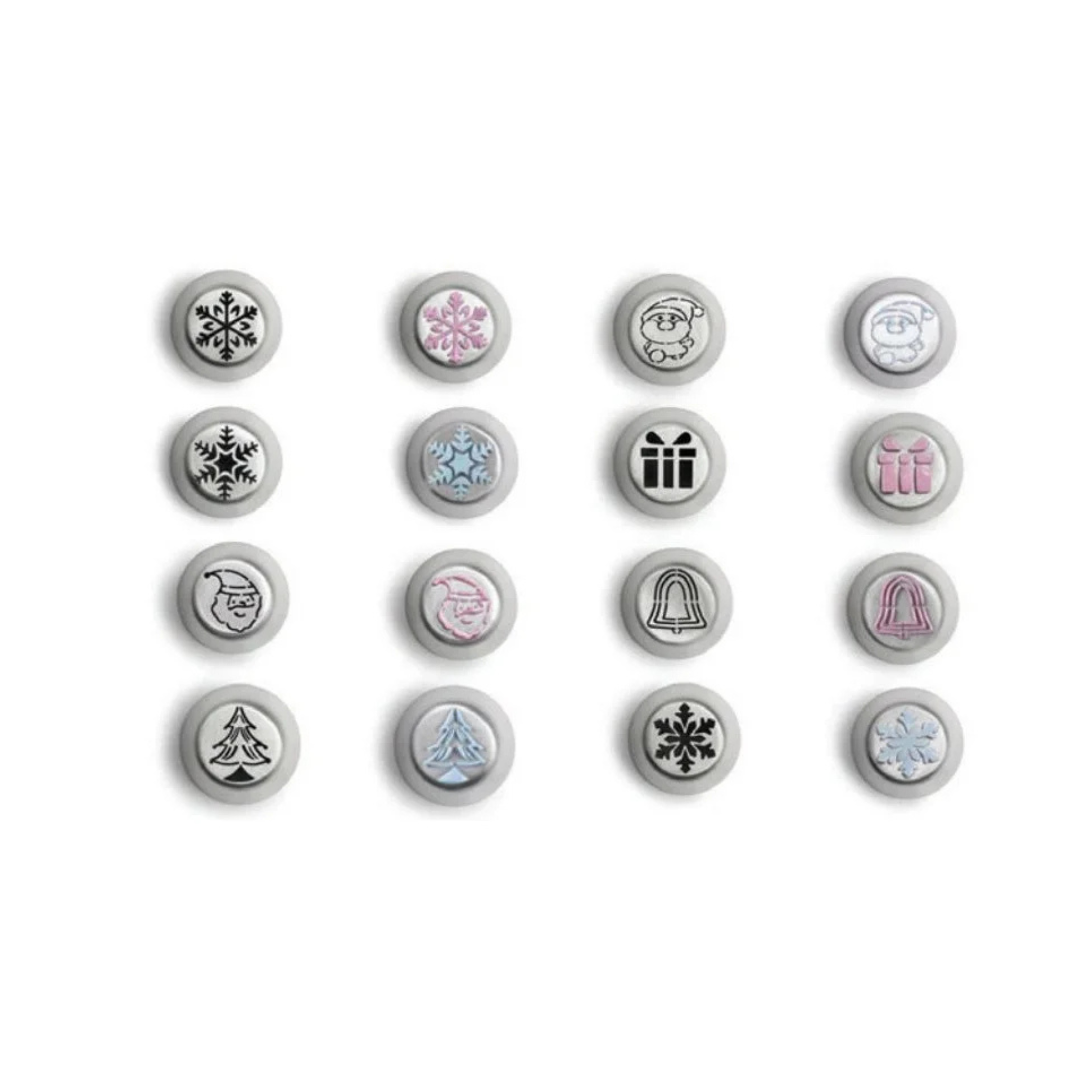 Ibili - 8 Douilles Russes inox Décors Noël Ø24 mm