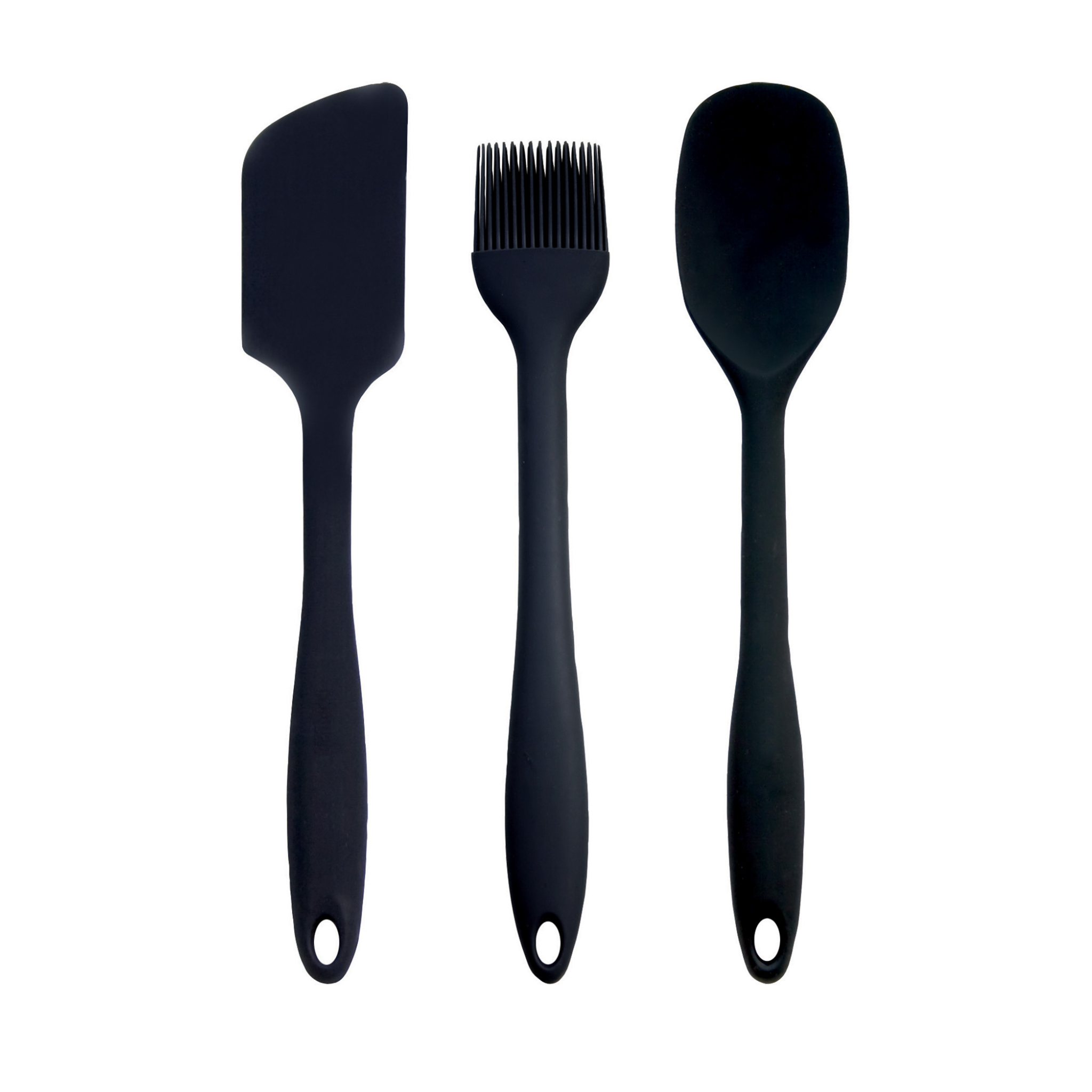 Ibili - Lot de 3 Ustensiles de Cuisine en Silicone (Spatule, Pinceau et Cuillère)