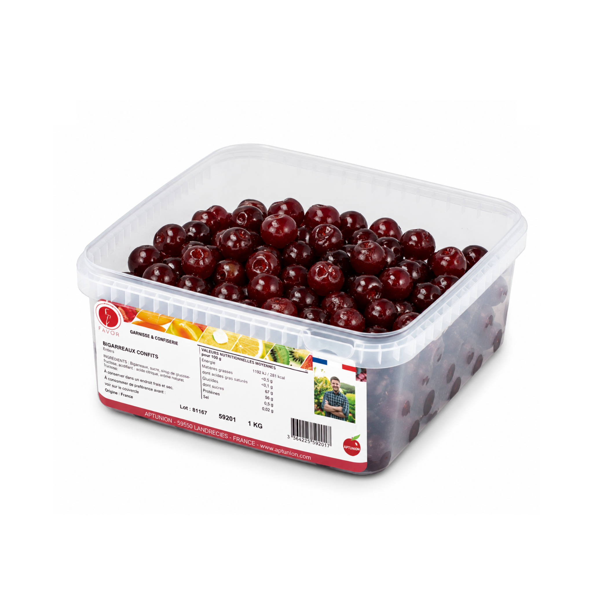 Kerry Aptunion - Cerises confites rouges - 1 kg