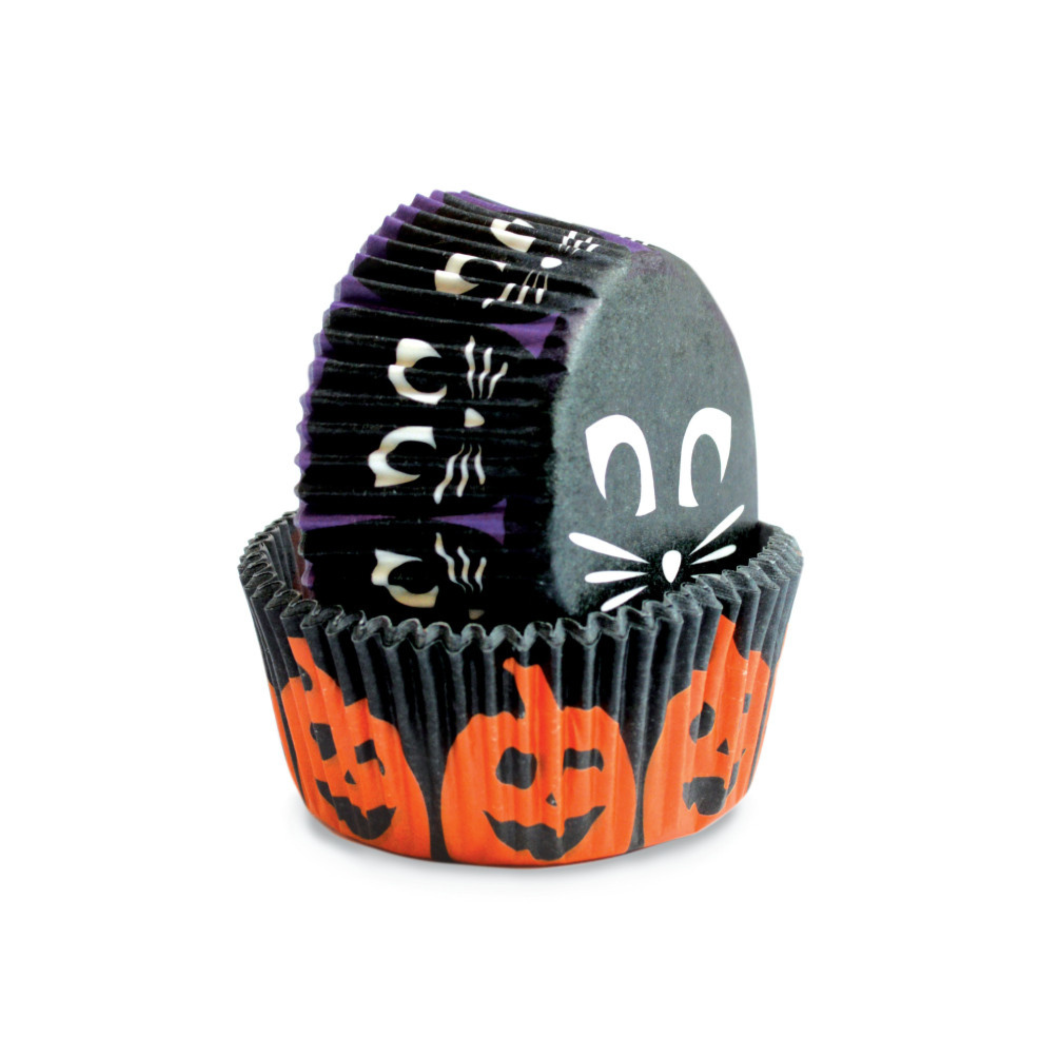 ScrapCooking - 36 Caissettes à Cupcakes Halloween Citrouilles & Chats Noirs 5 x 7 x 3 cm