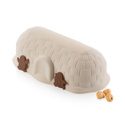 Silikomart - Moule Silicone Bûche Igloo avec 3 Pingouins 23,4 x 11,5 x 7,5 cm