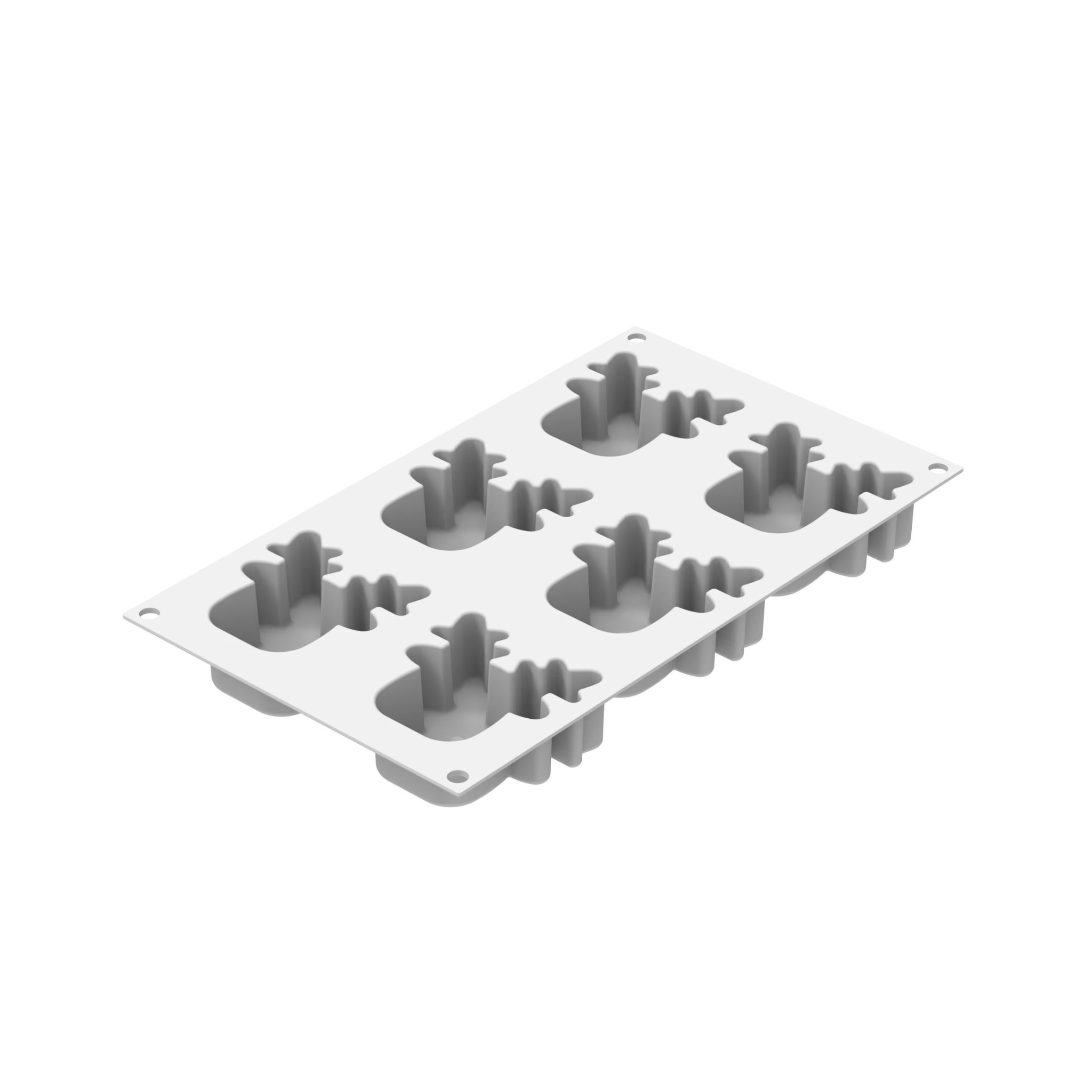 Silikomart - Kit Moule Silicone 6 Rudolph Rennes 100 ml 7,3 x 7,2 cm