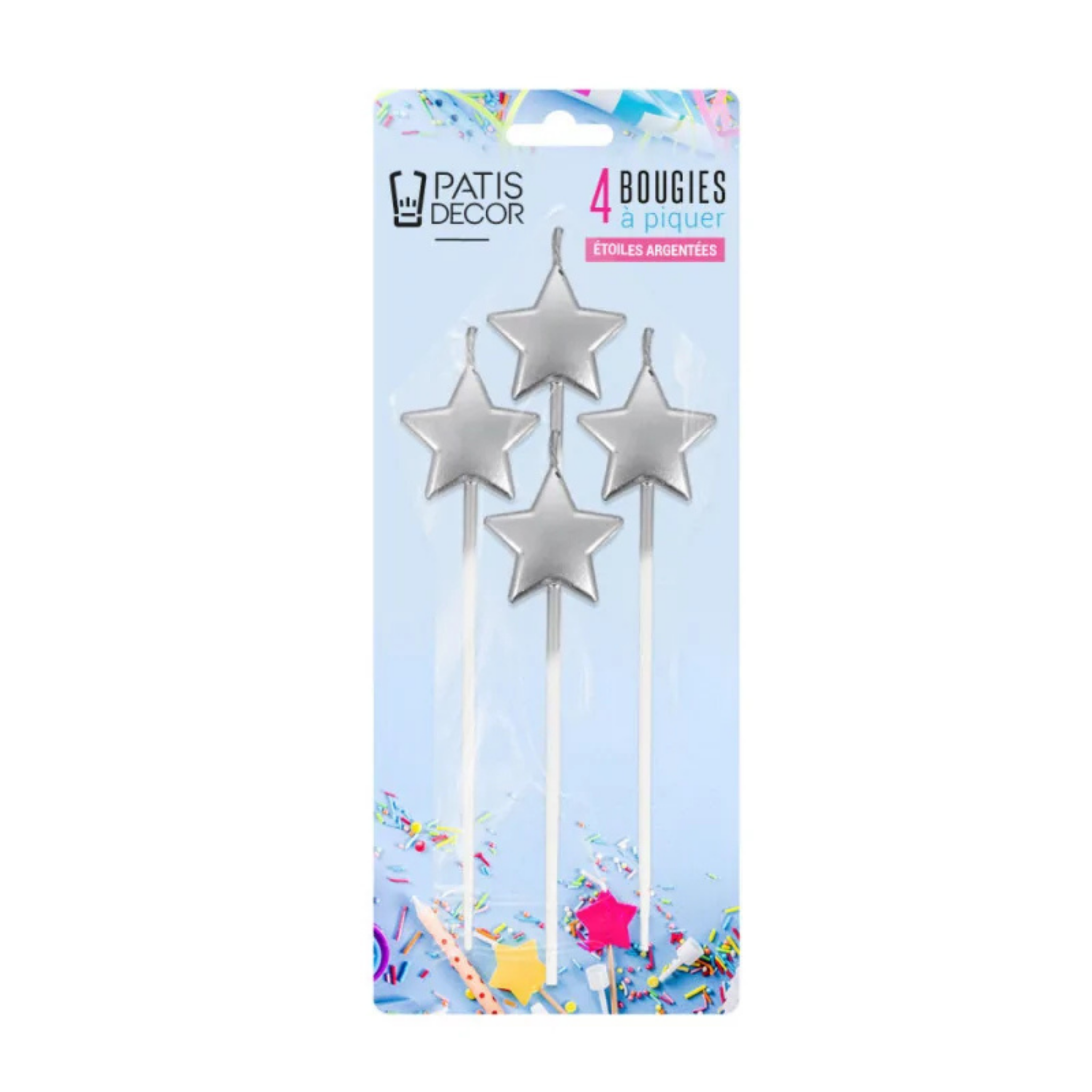 Patisdecor - 4 Bougies Étoiles à Piquer
