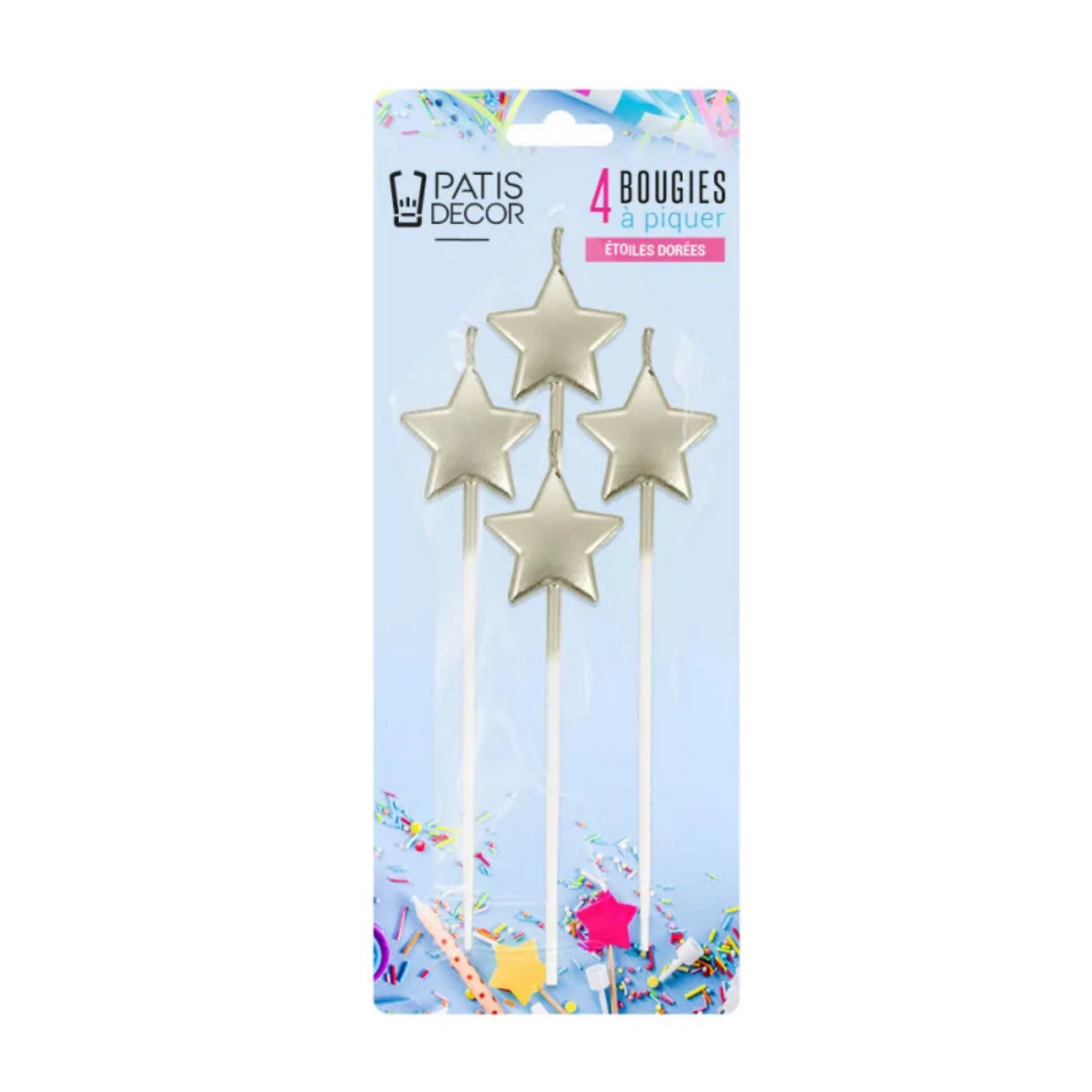 Patisdecor - 4 Bougies Étoiles à Piquer