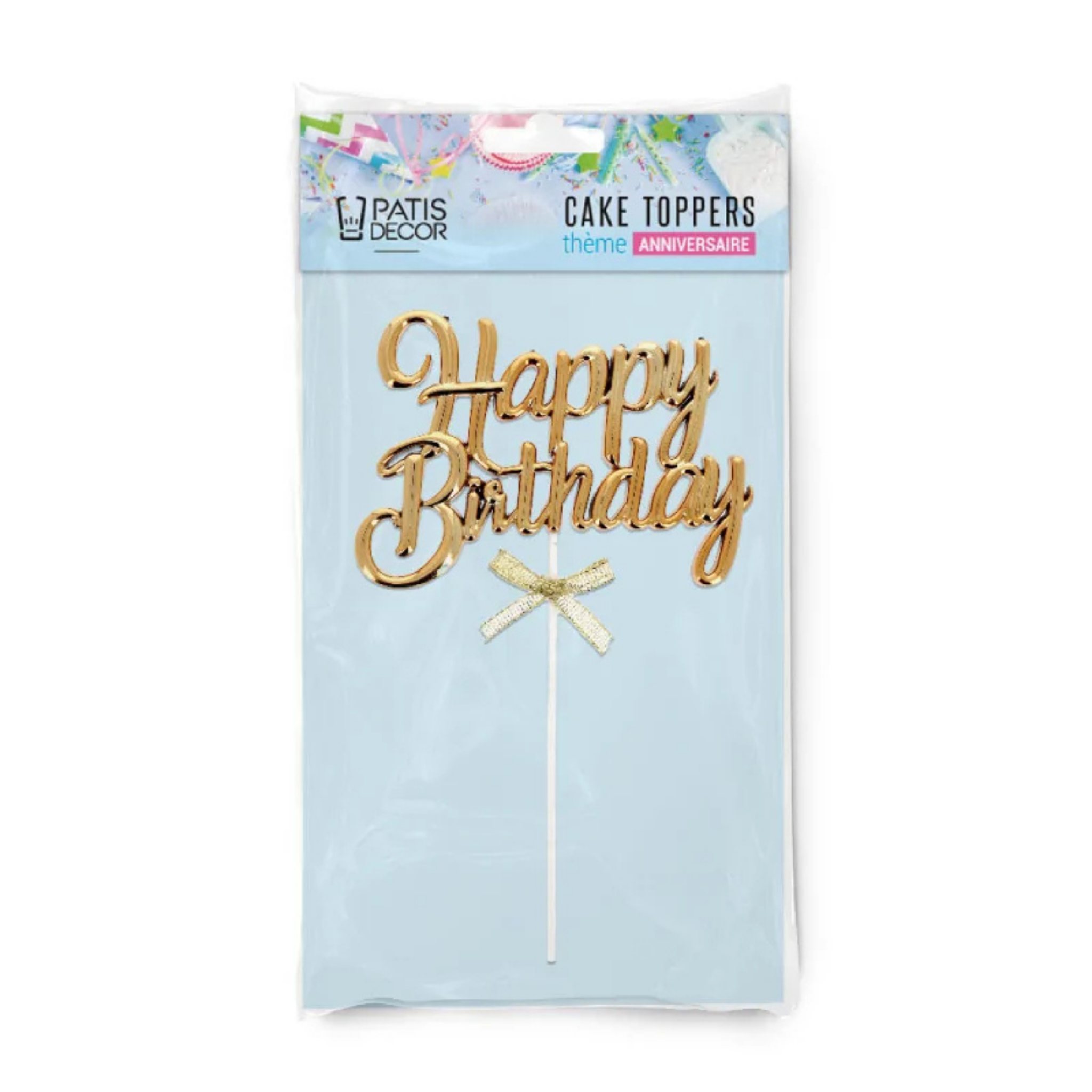 Patisdecor - Cake Topper Happy Birthday Doré