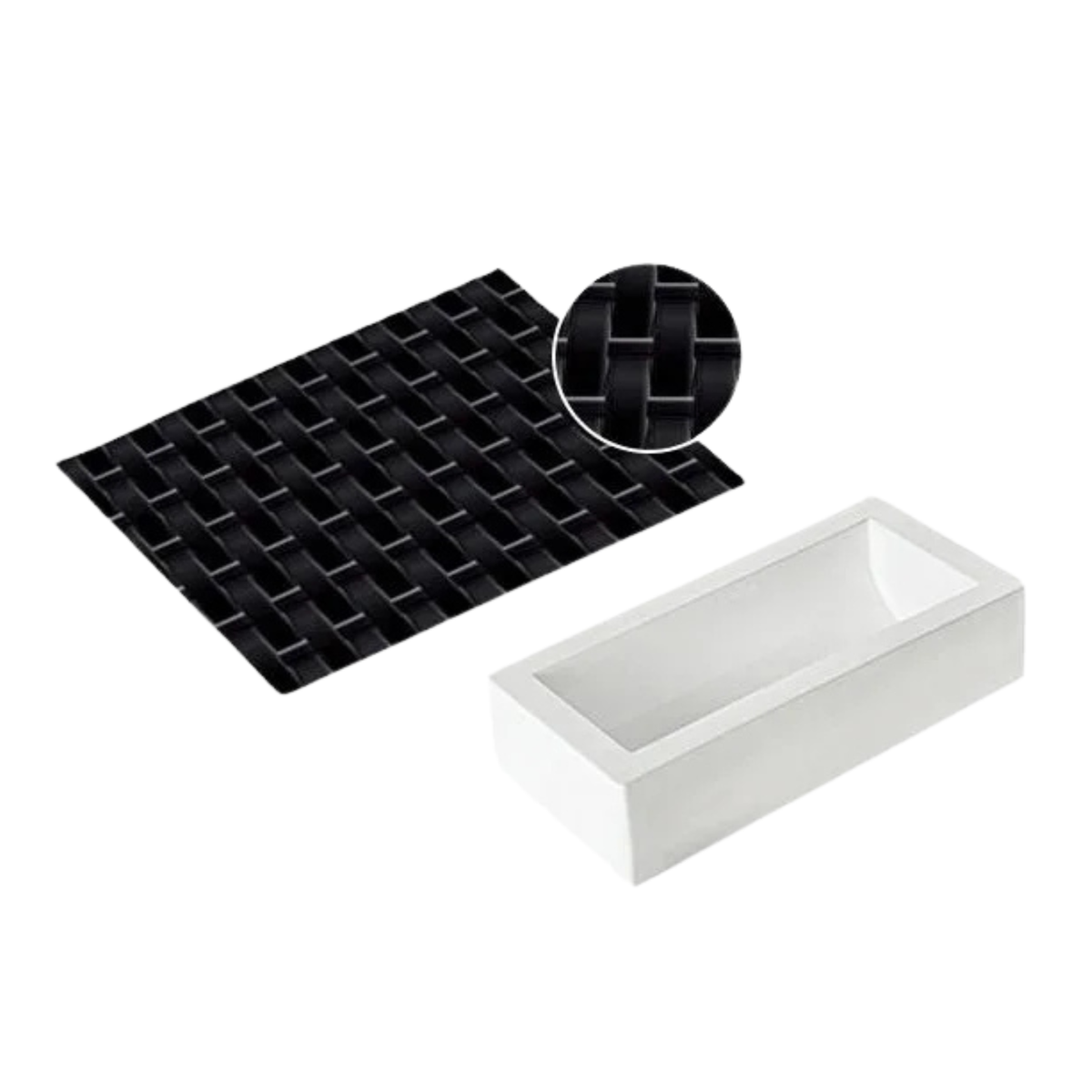 Tapis décor tressé pour bûches et entremets avec moule, motif tressé en relief