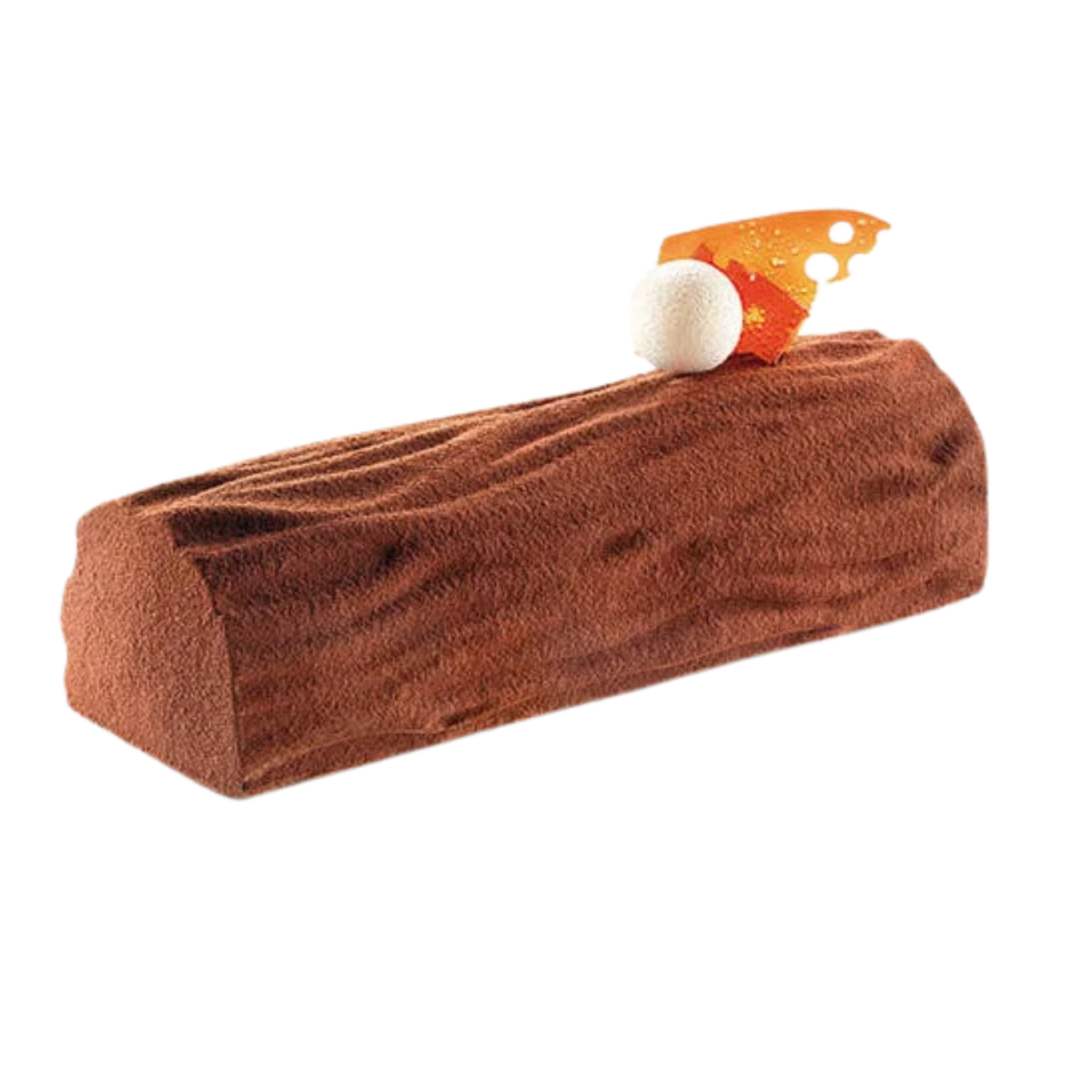 bûche de Noël à motif faux bois