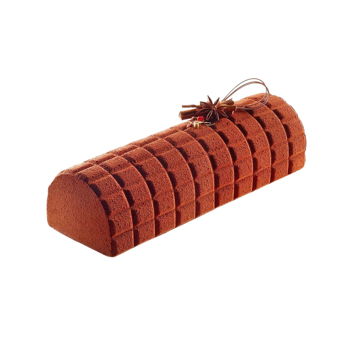 Bûche de Noël à motif chocolat