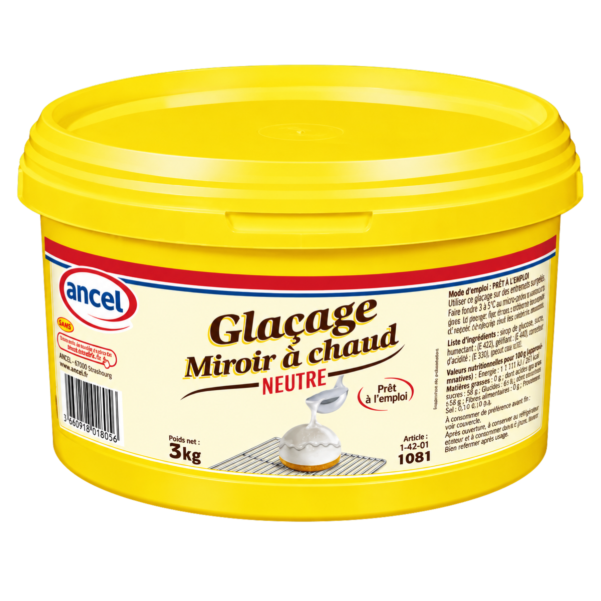 Ancel - Glaçage miroir à chaud neutre 3 kg