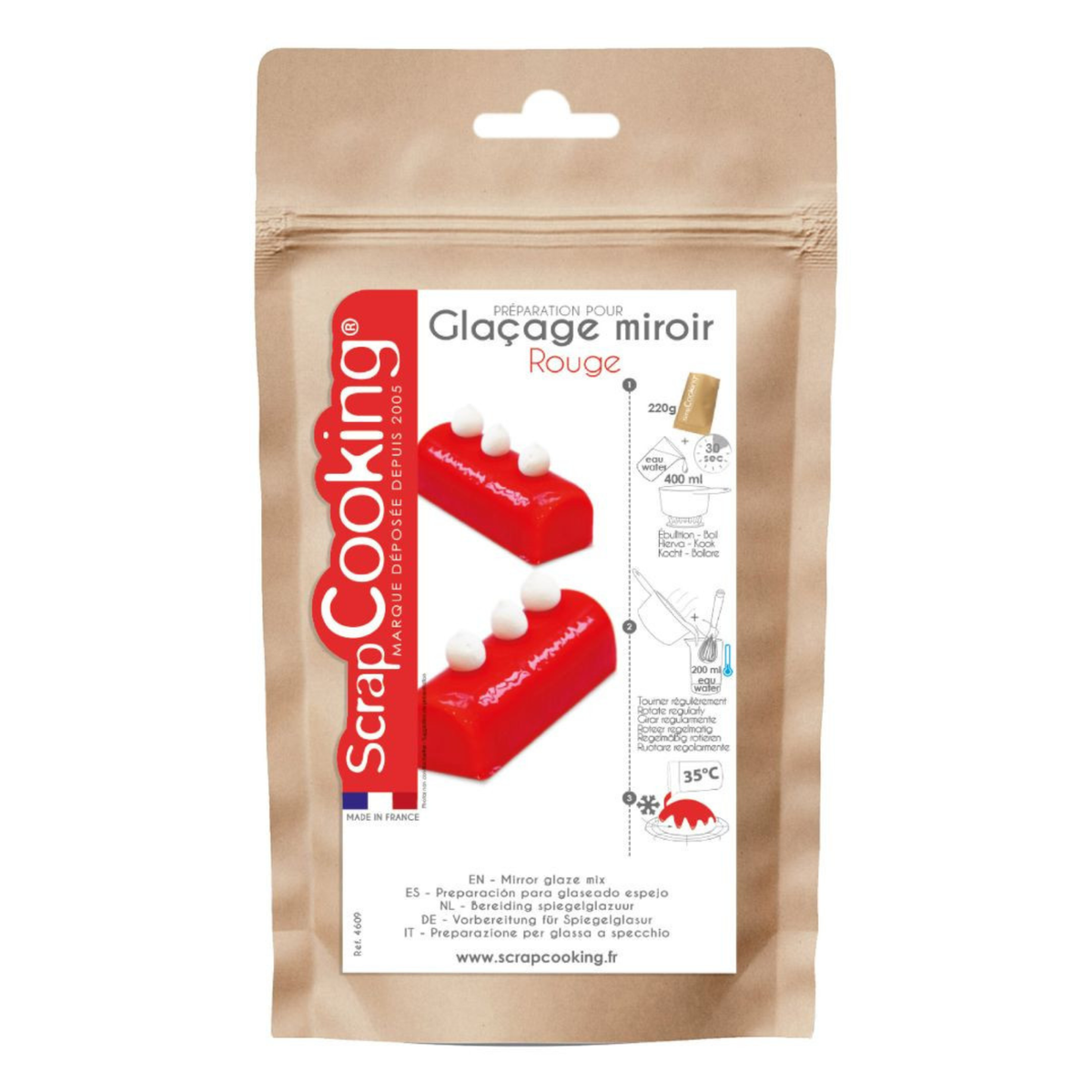 ScrapCooking - Glaçage miroir rouge en poudre