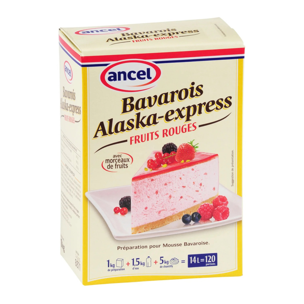 Préparation Bavarois Alaska Express Fruits Rouges 1 kg Ancel 