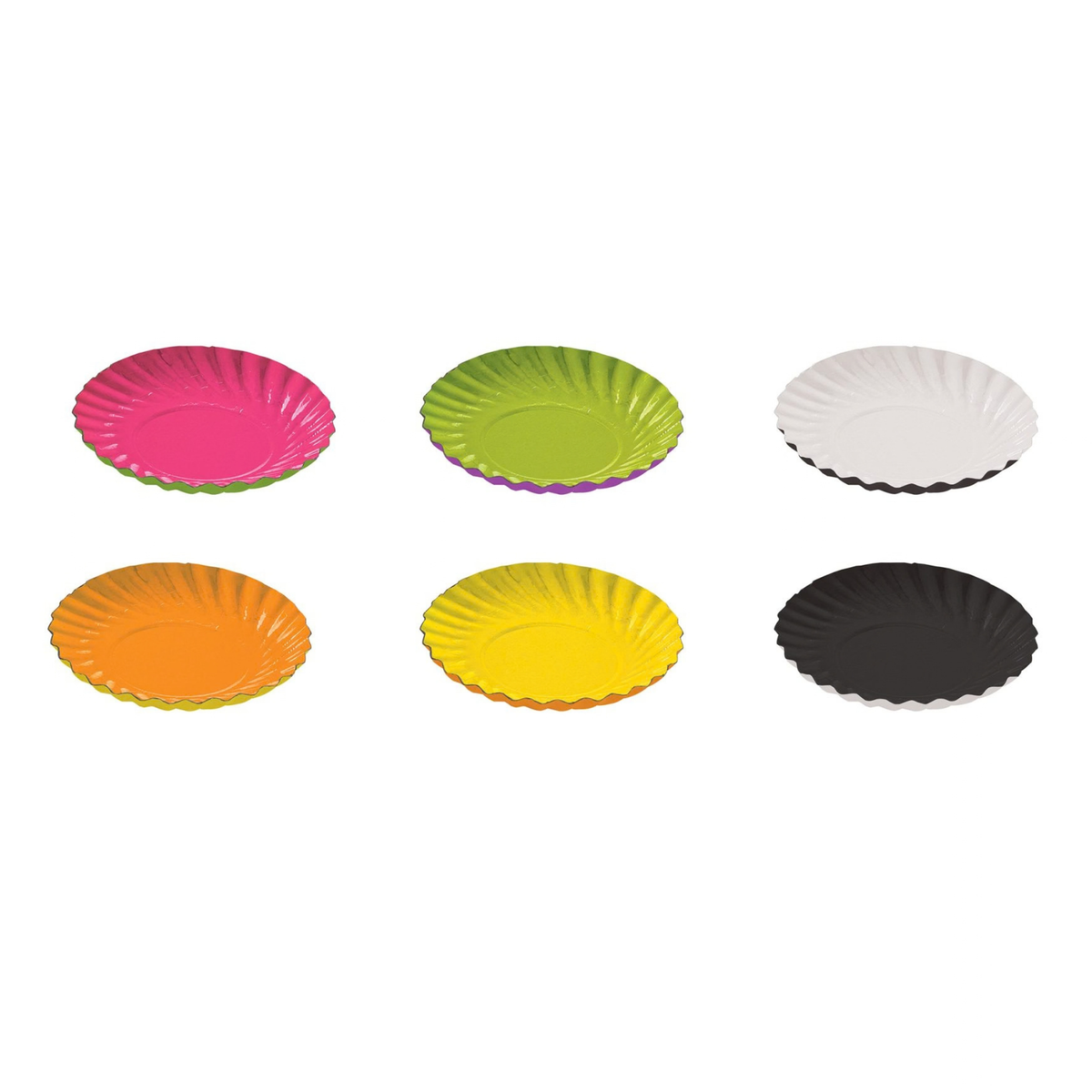 assiettes en carton multicolores