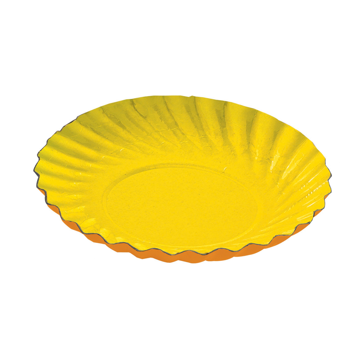 assiette en carton jaune