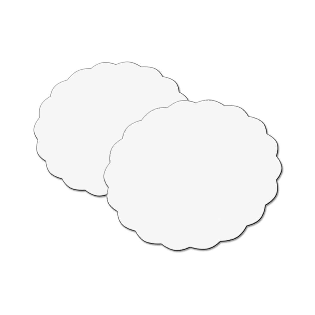 assiettes blanches en carton festonnée