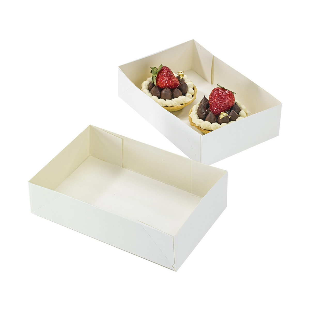 boite à petits-fours en carton blanc sans couvercle