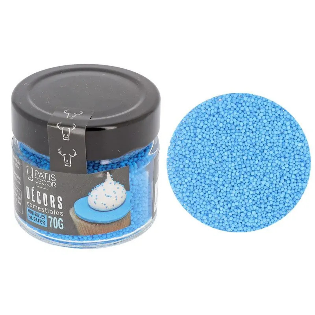 Pot PatisDécor mini perles bleues en sucre
