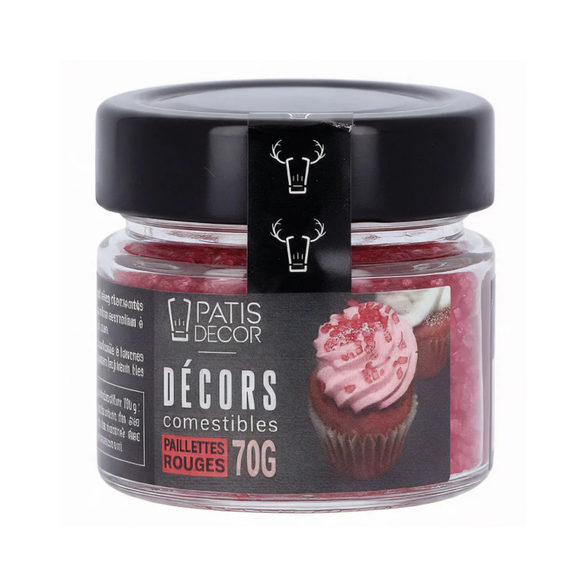 Pot PatisDécor à paillettes rouges comestibles