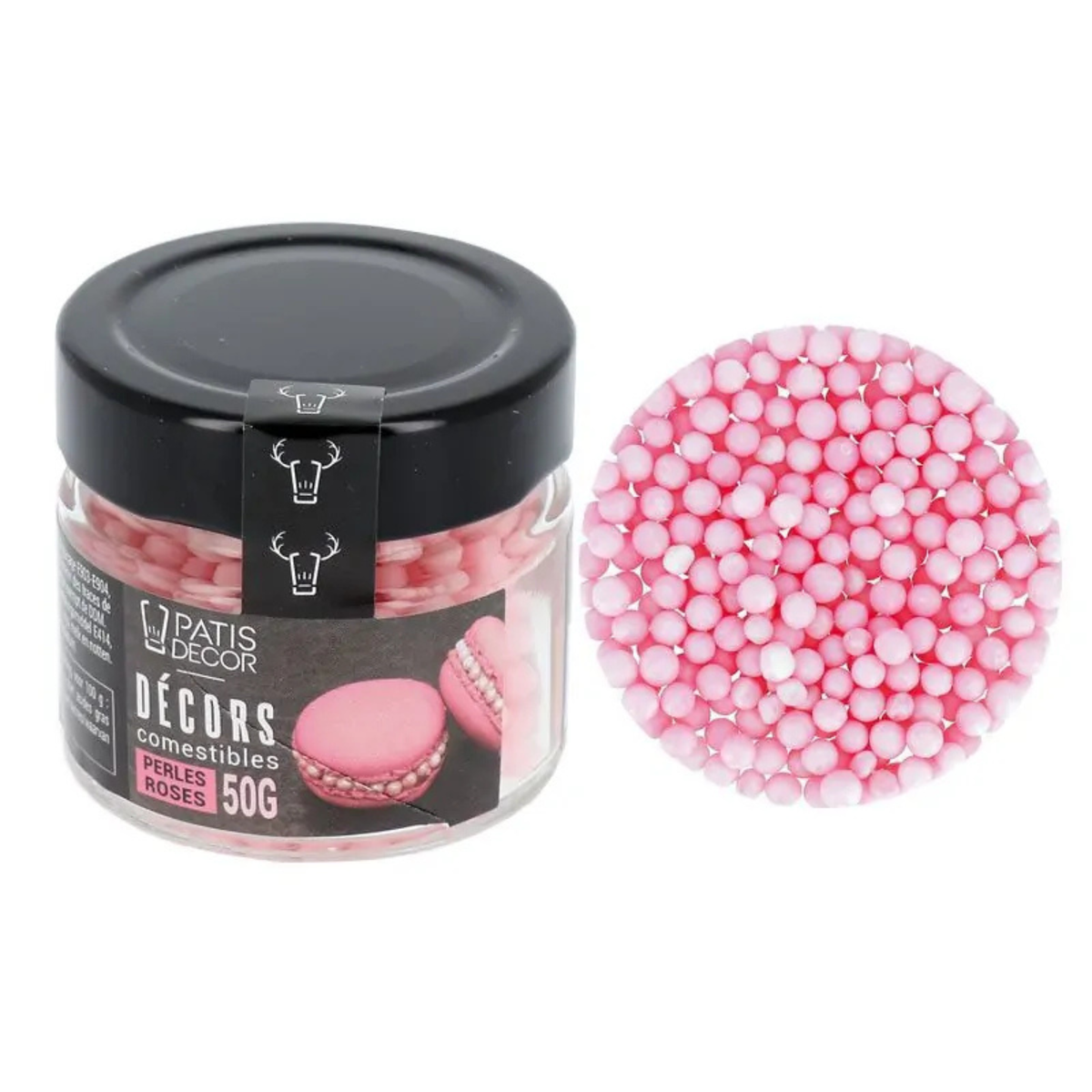 Pot PatisDécor perles rose comestibles