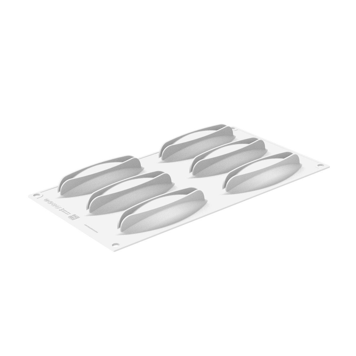 Moule silicone blanc 6 empreintes forme cabosse de cacao pour pâtisserie