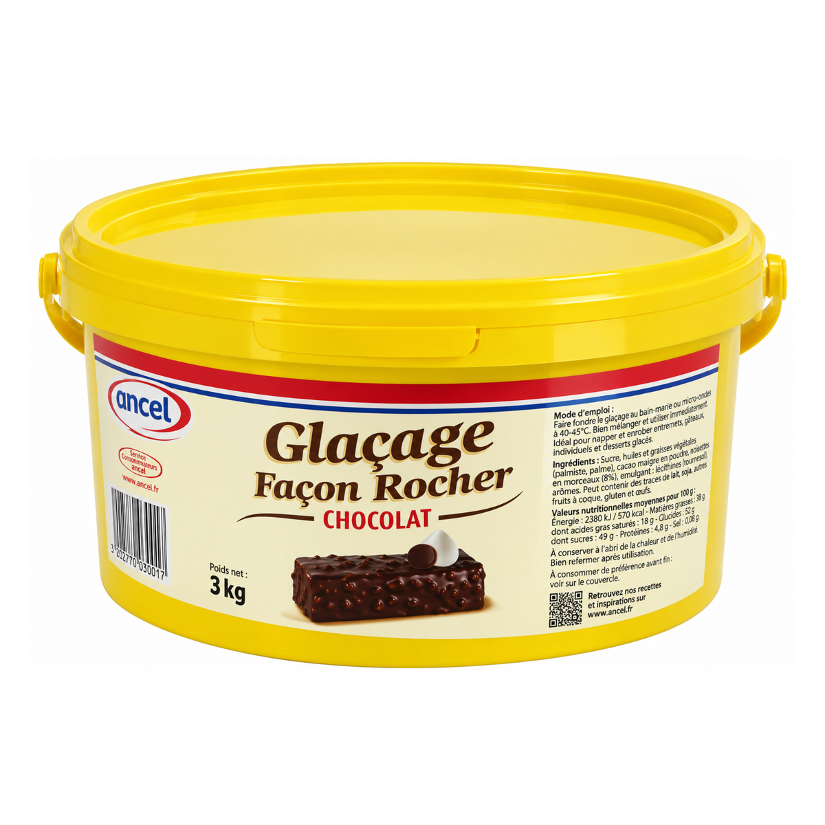 Glaçage Façon Rocher Chocolat au Lait 3 kg Ancel 