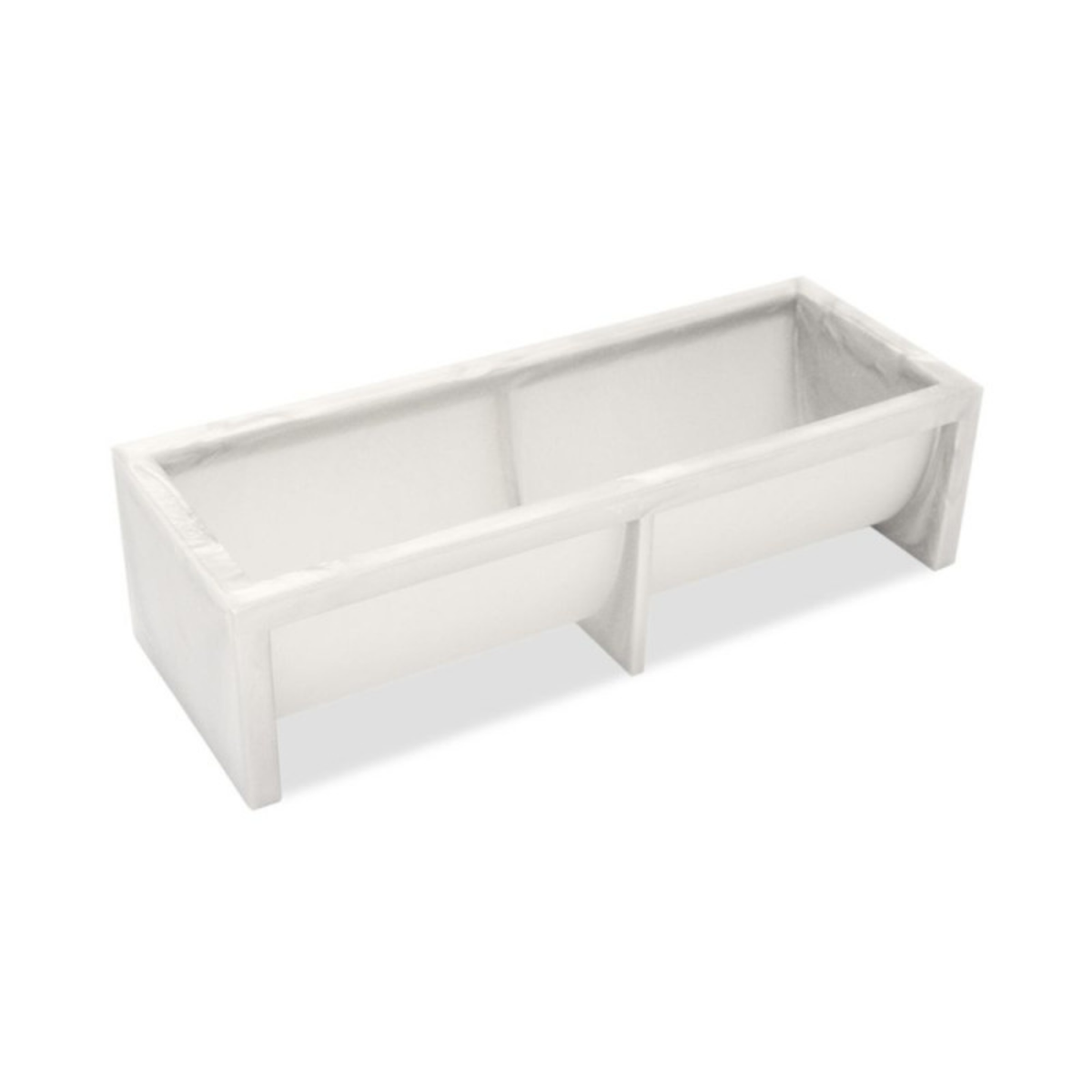 Moule à bûche ScrapCooking en silicone blanc de 25 cm, de forme demi-cylindrique avec support rigide, présenté sur fond blanc.