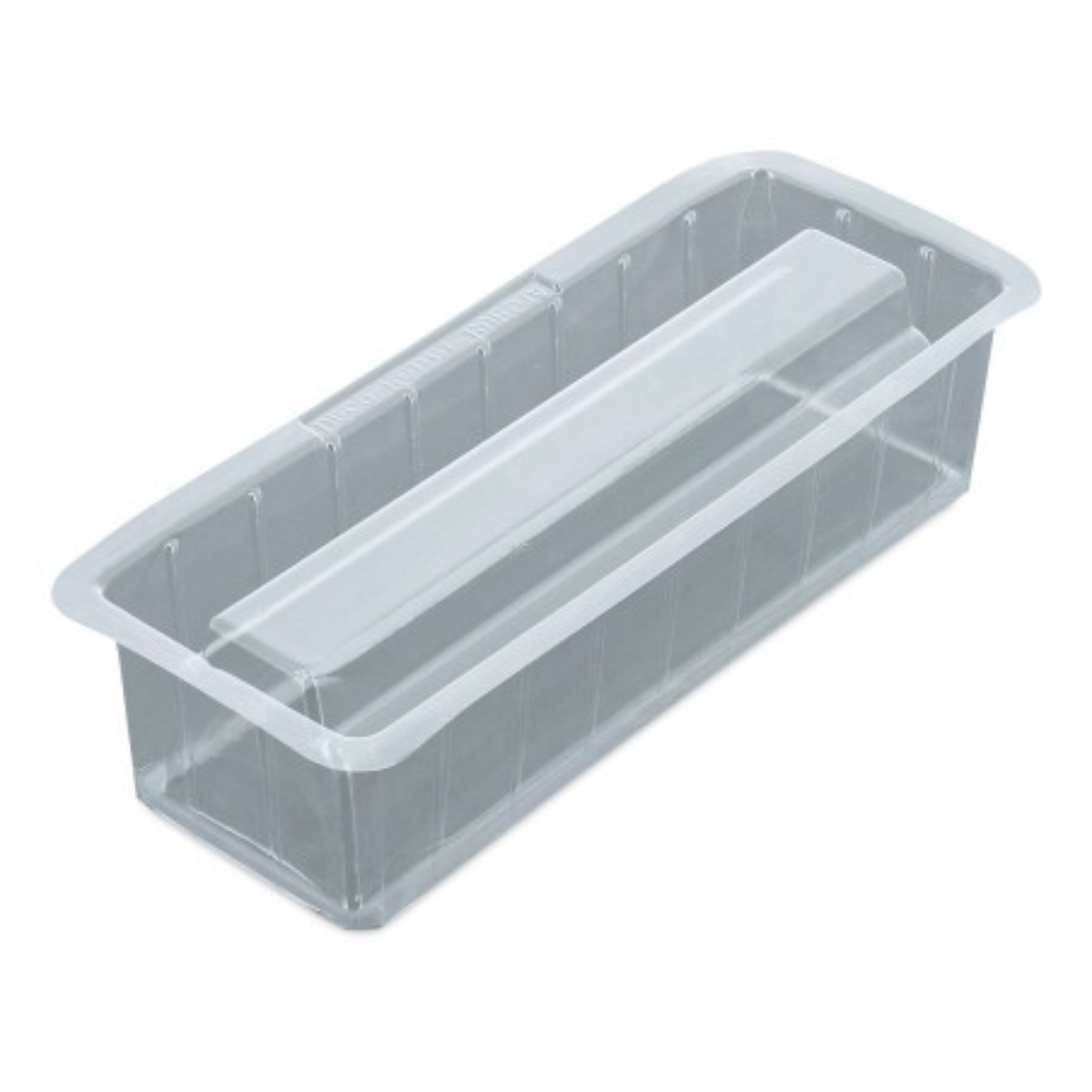 Moule à bûche de Noël rectangulaire transparent avec insert central surélevé pour réaliser des entremets et desserts de fêtes.