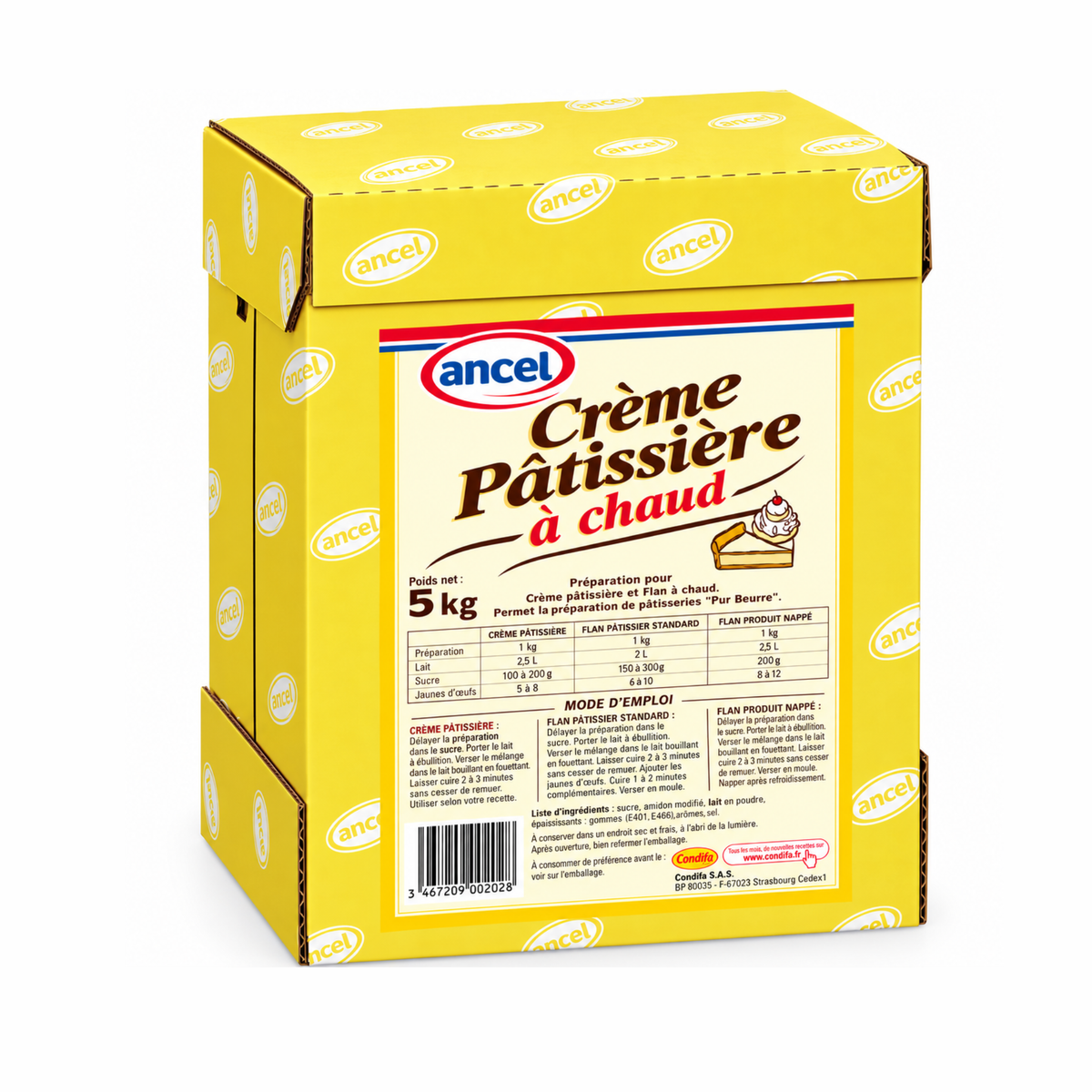 Ancel - Préparation pour Crème Pâtissière à Chaud 5 kg