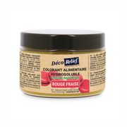 Déco Relief - Colorant alimentaire naturel hydrosoluble en poudre Rouge Fraise 50 g DDM 08.12.2026