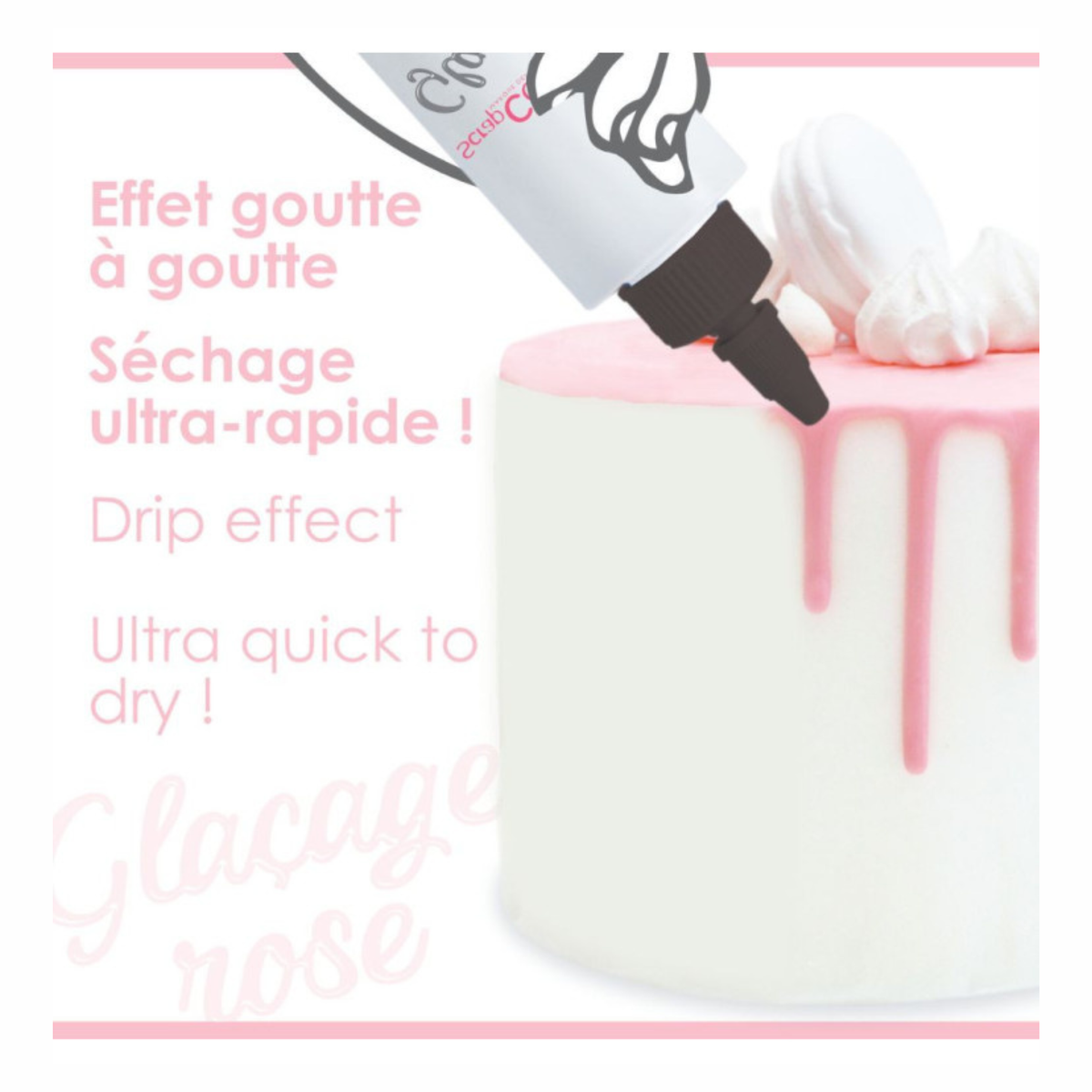 ScrapCooking - Glaçage rose goût chocolat pour drip cake 130 g DDM 01.11.2026