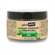 Déco Relief - Colorant alimentaire naturel hydrosoluble en poudre Vert Azo Free 50 g DDM 15.01.2027