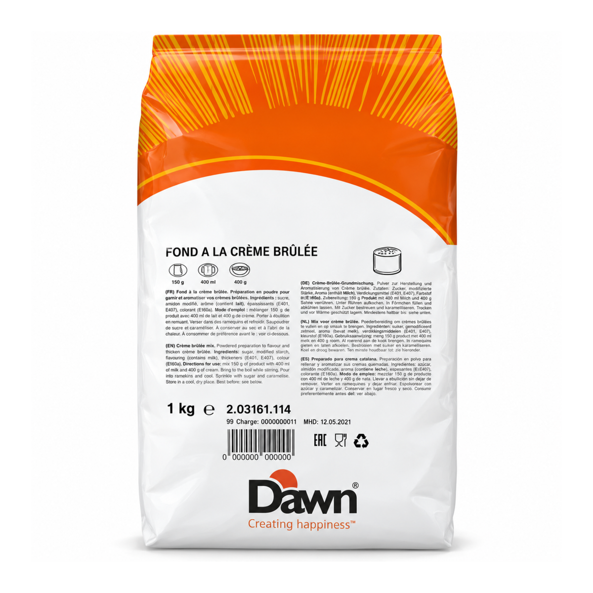 Dawn Caullet - Préparation pour mousse Fond Crème Brûlée 1 kg