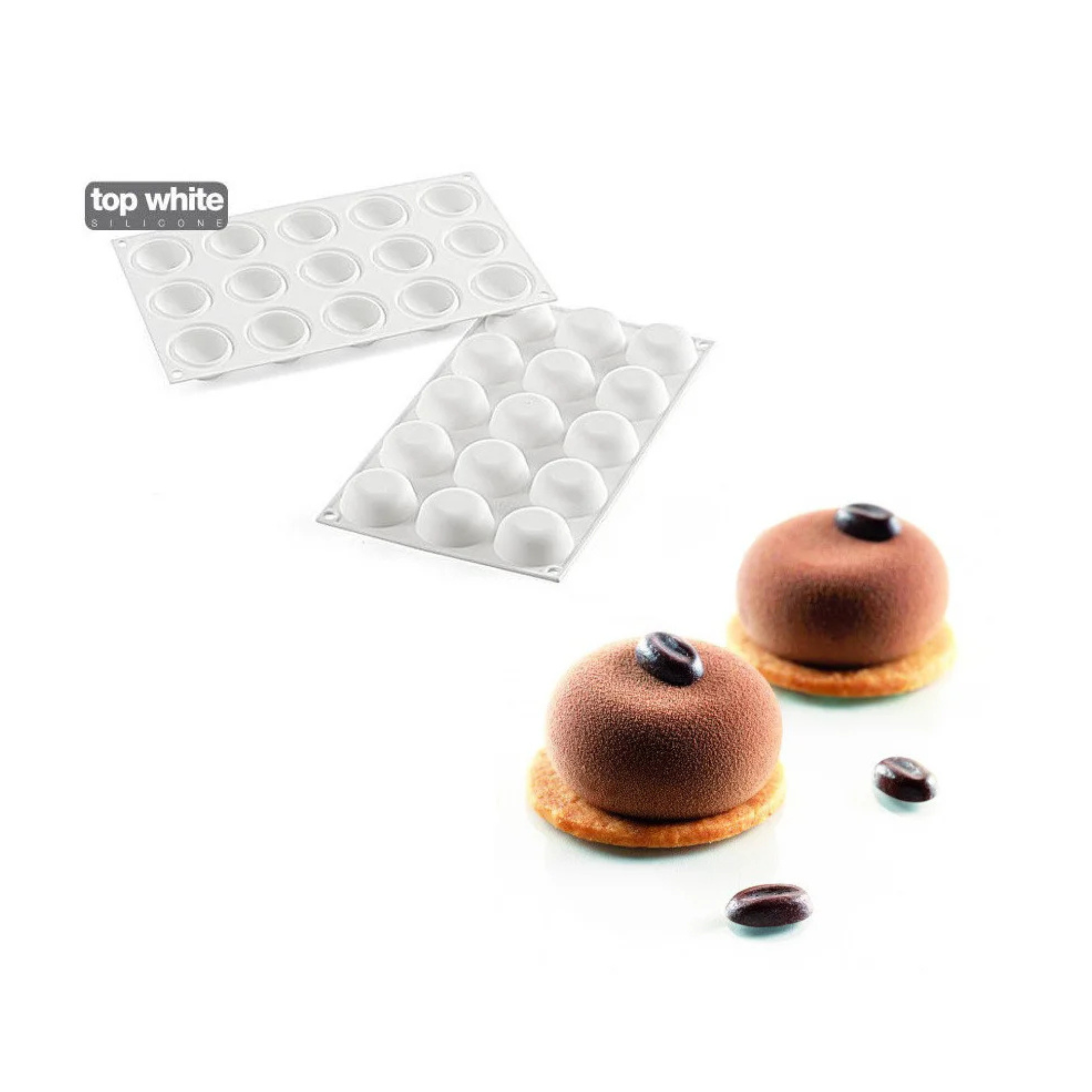 Silikomart - Moule Silicone 15 Ronds Bombés Ø 45 mm