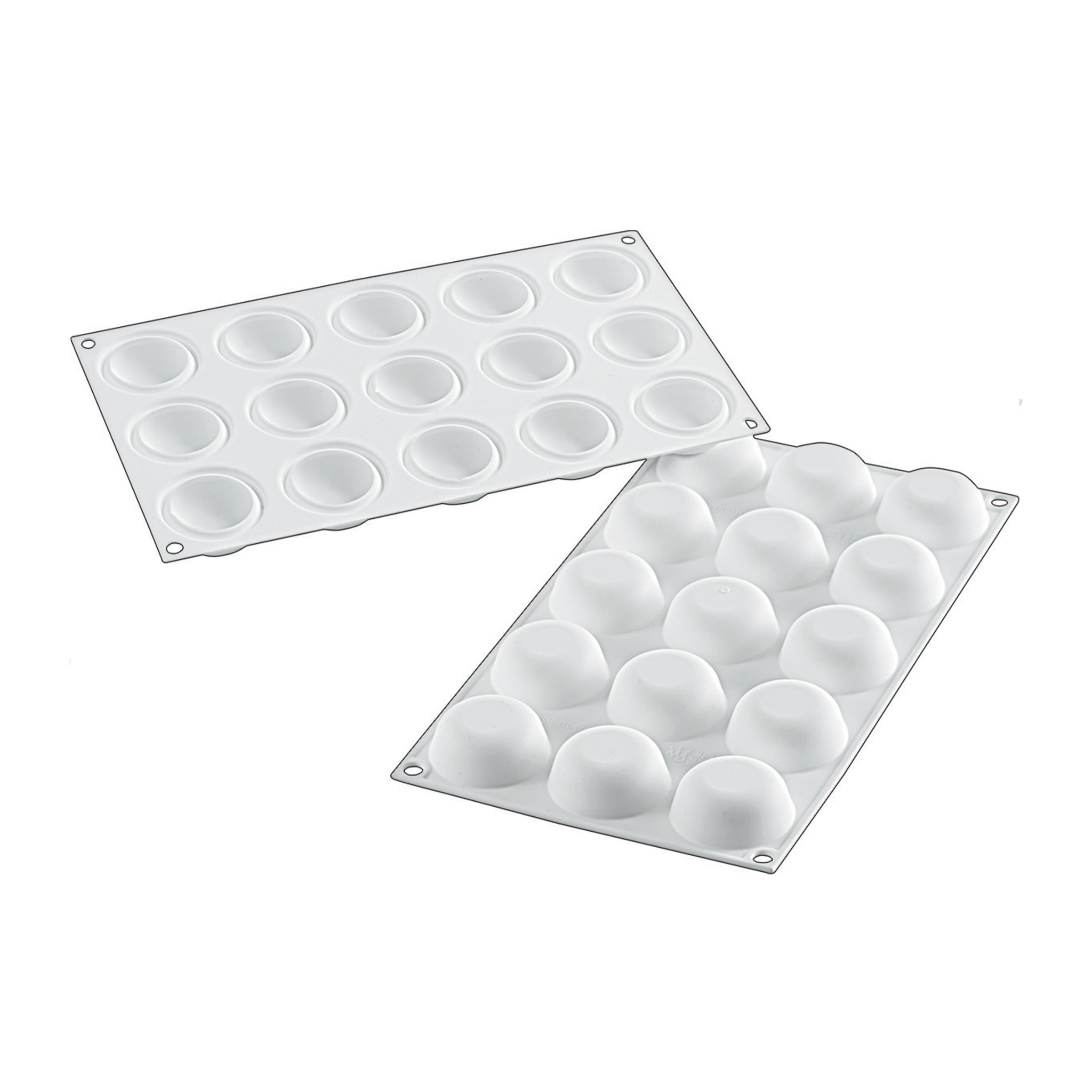 Silikomart - Moule Silicone 15 Ronds Bombés Ø 45 mm